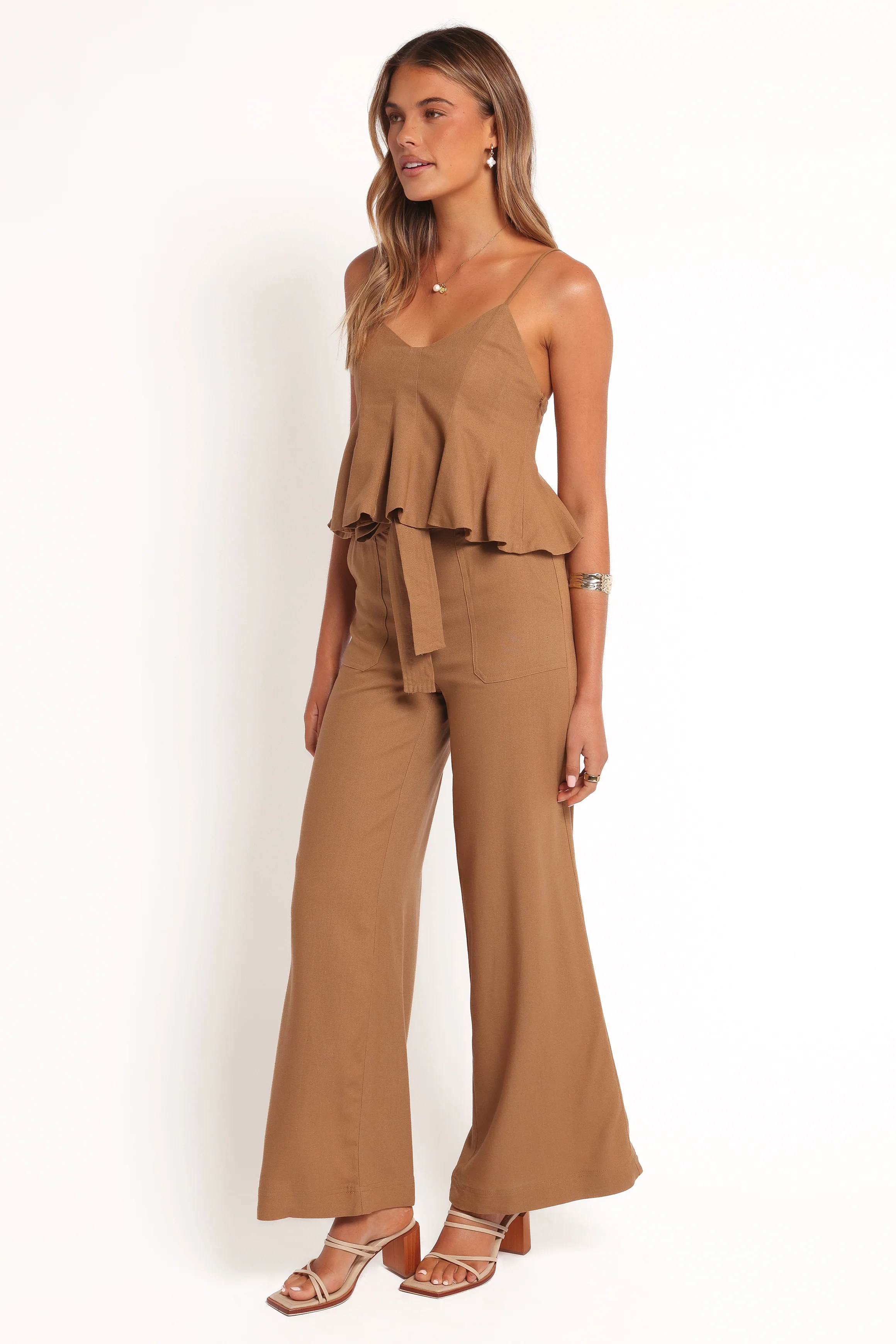 Zuva Tie Waist Pant - Golden Palm