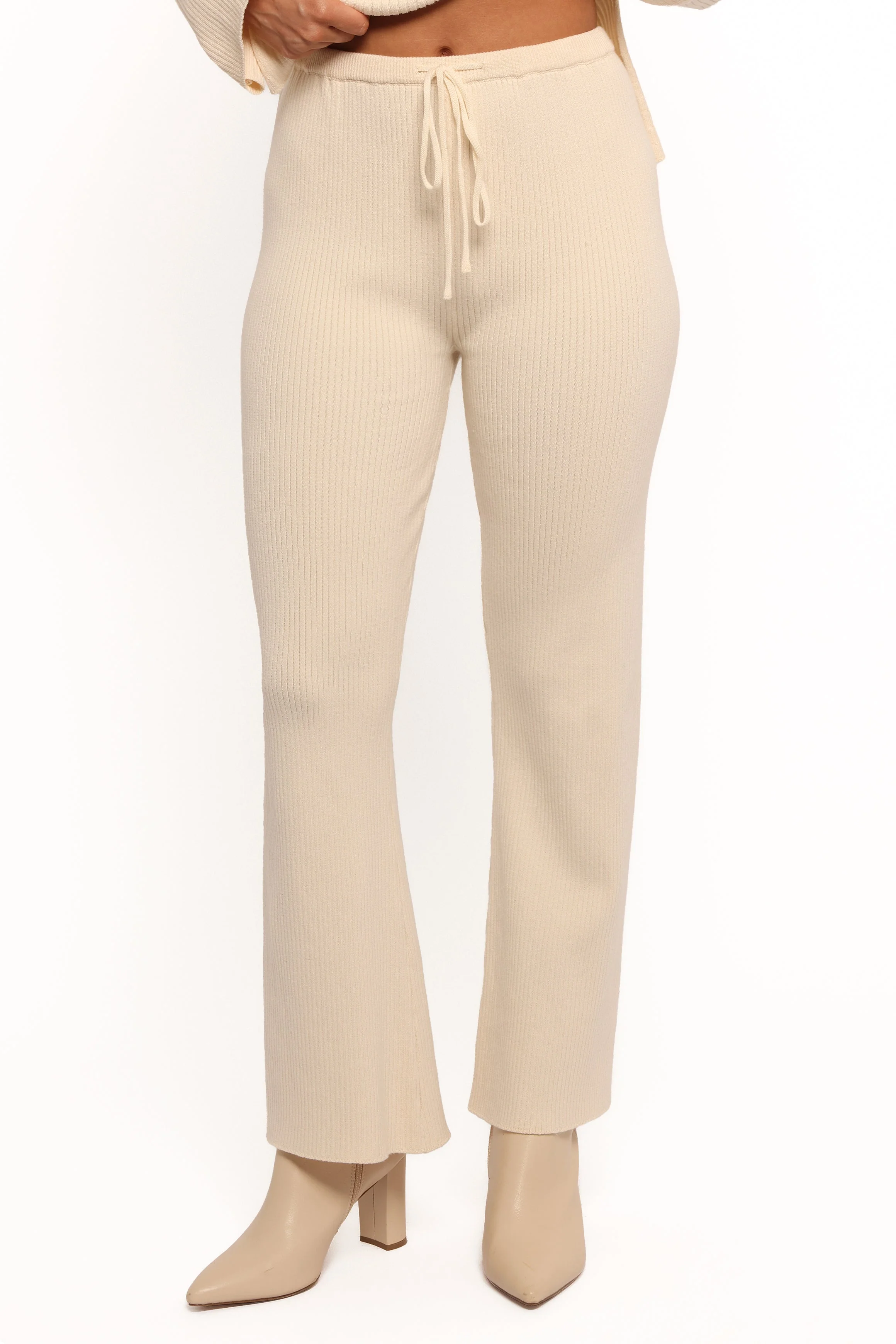 Beeba Ribbed Knit Pants - Cream