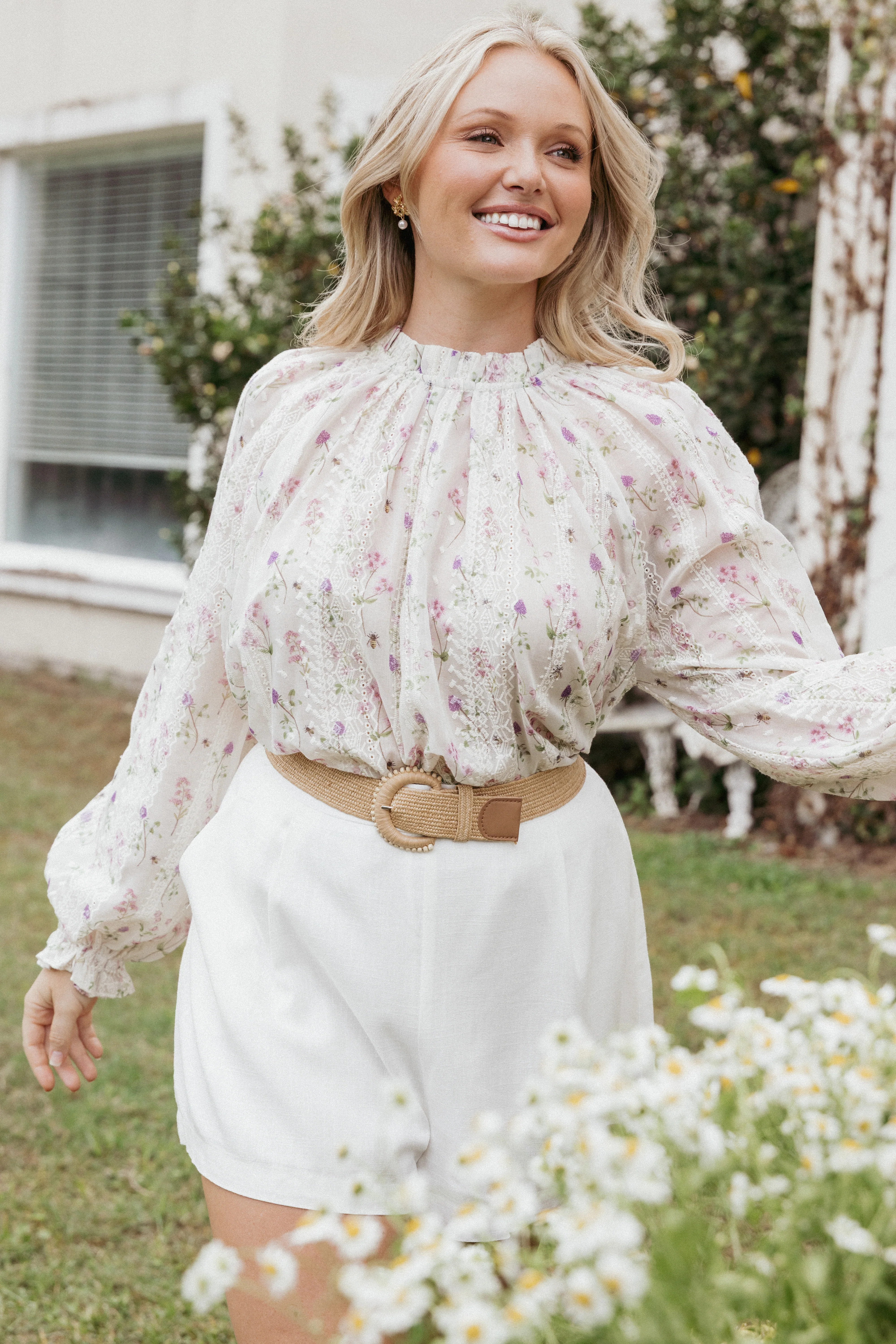 Annie Long Sleeve Top - Pink Floral