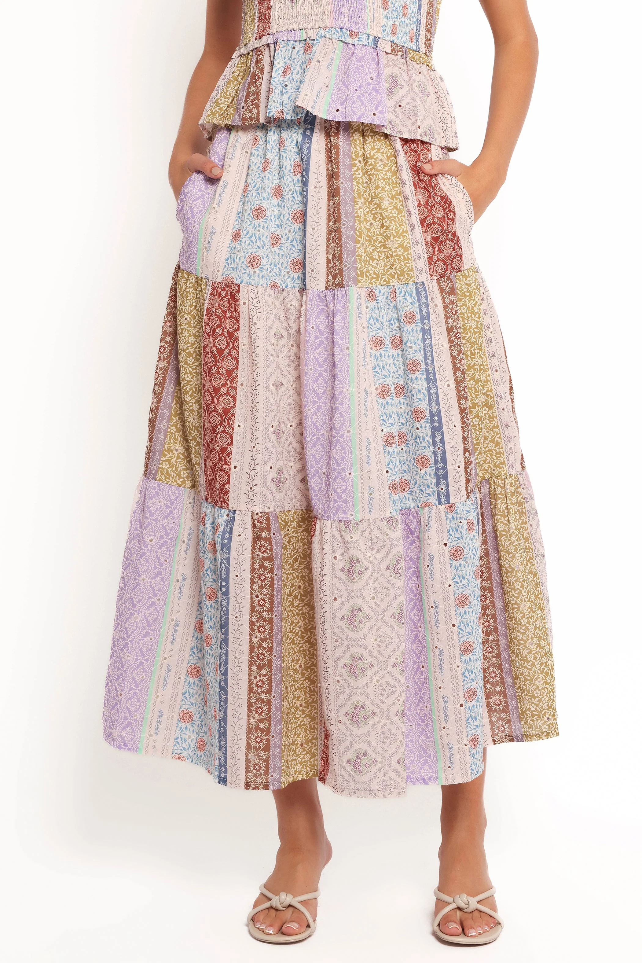 Petai Patchwork Maxi Skirt - Botanic Multi