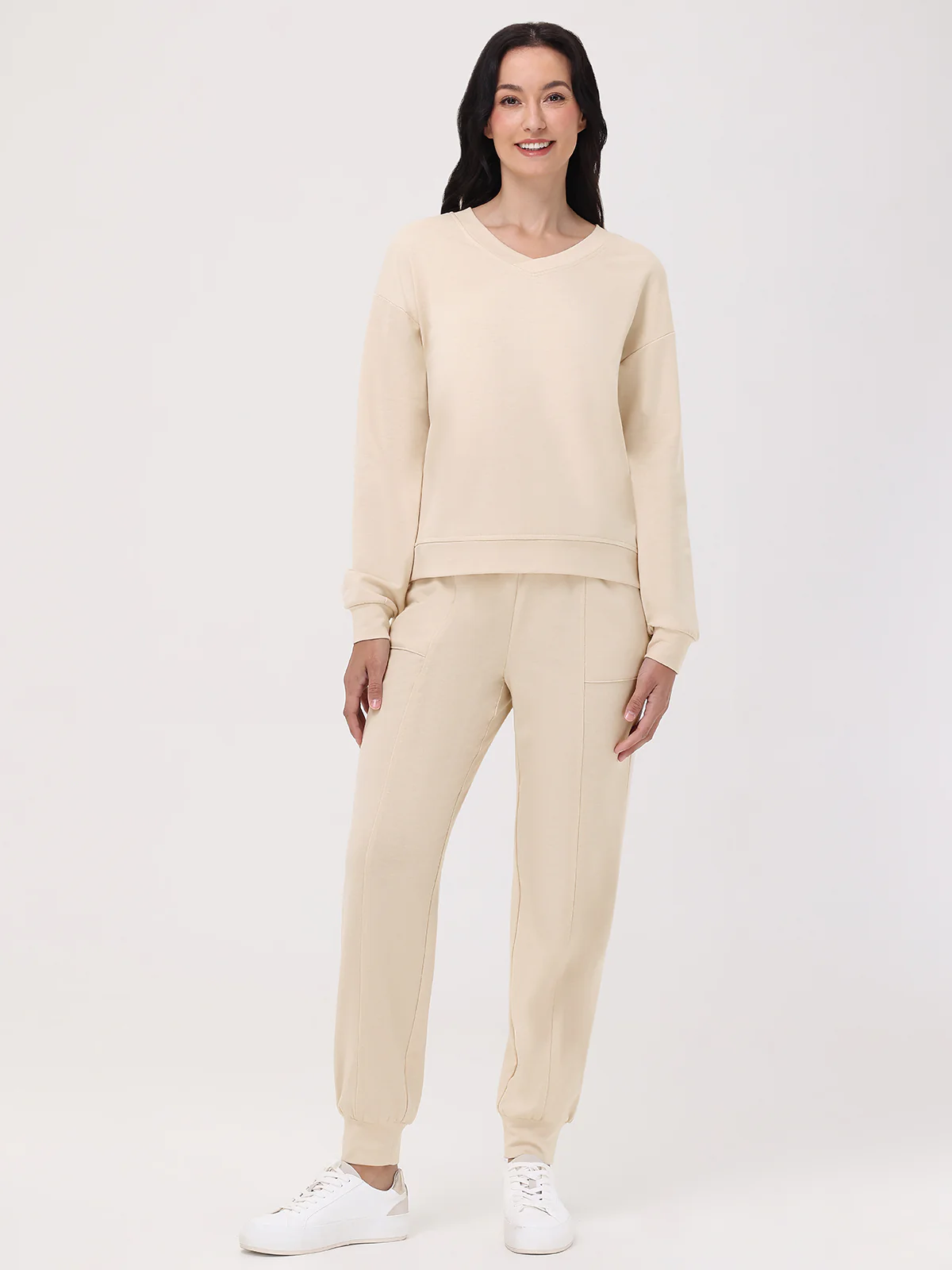 French Terry V-Neck Sweatshirt