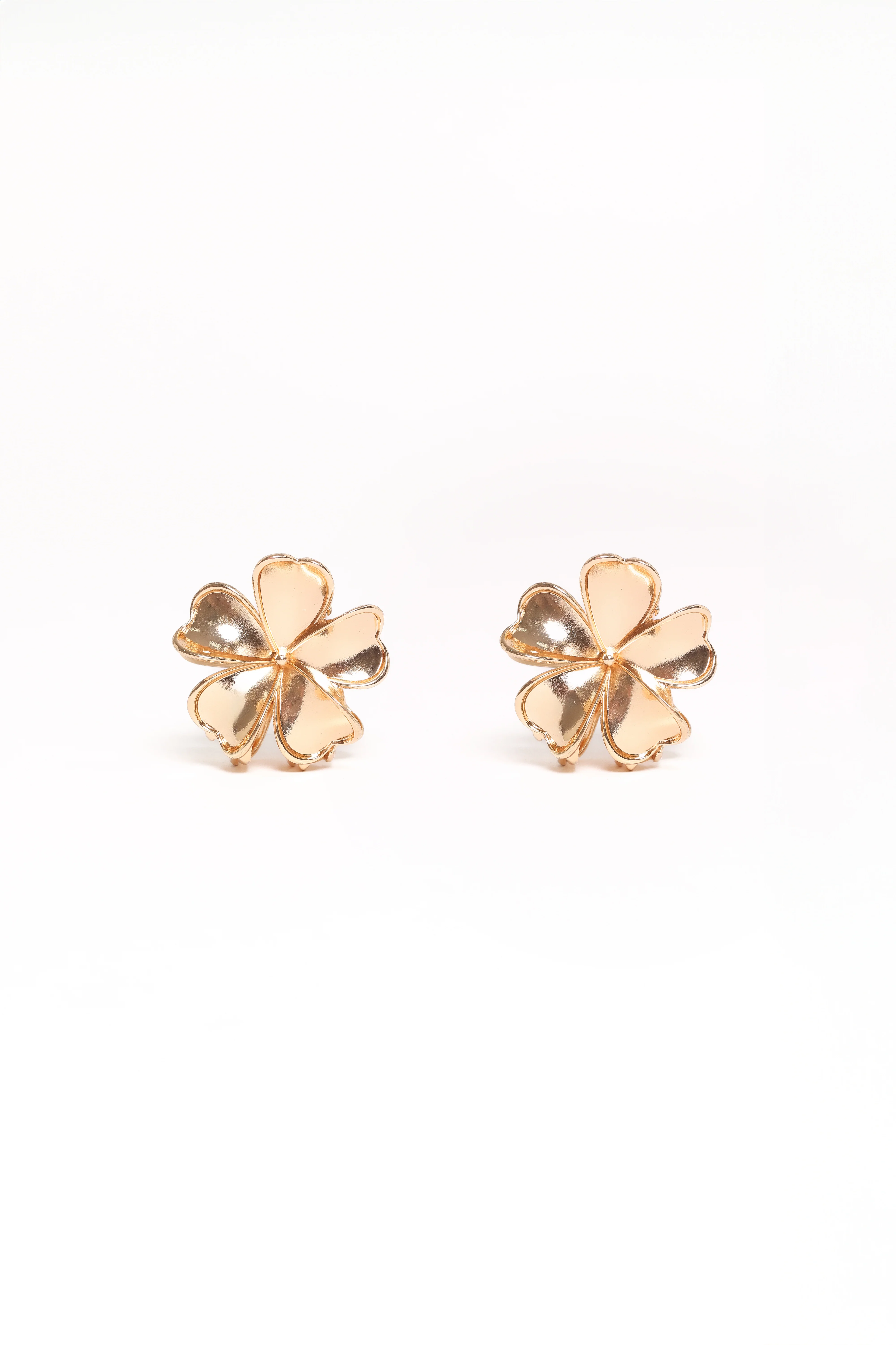 Tiffany 2 Pack Flower Hair Clips - Gold