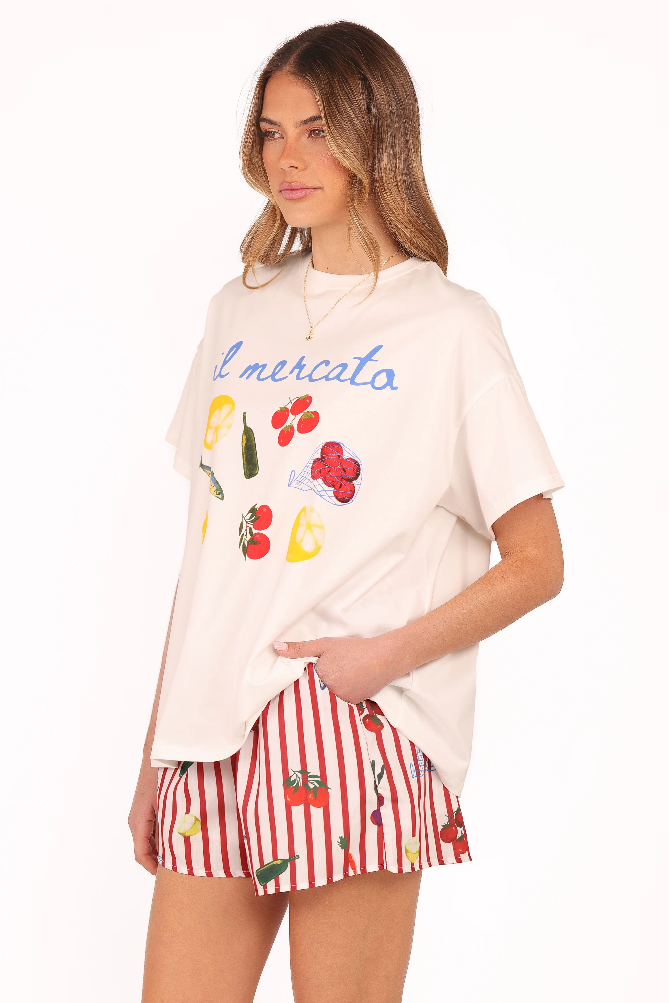 Krystal Short Set - Red Stripe