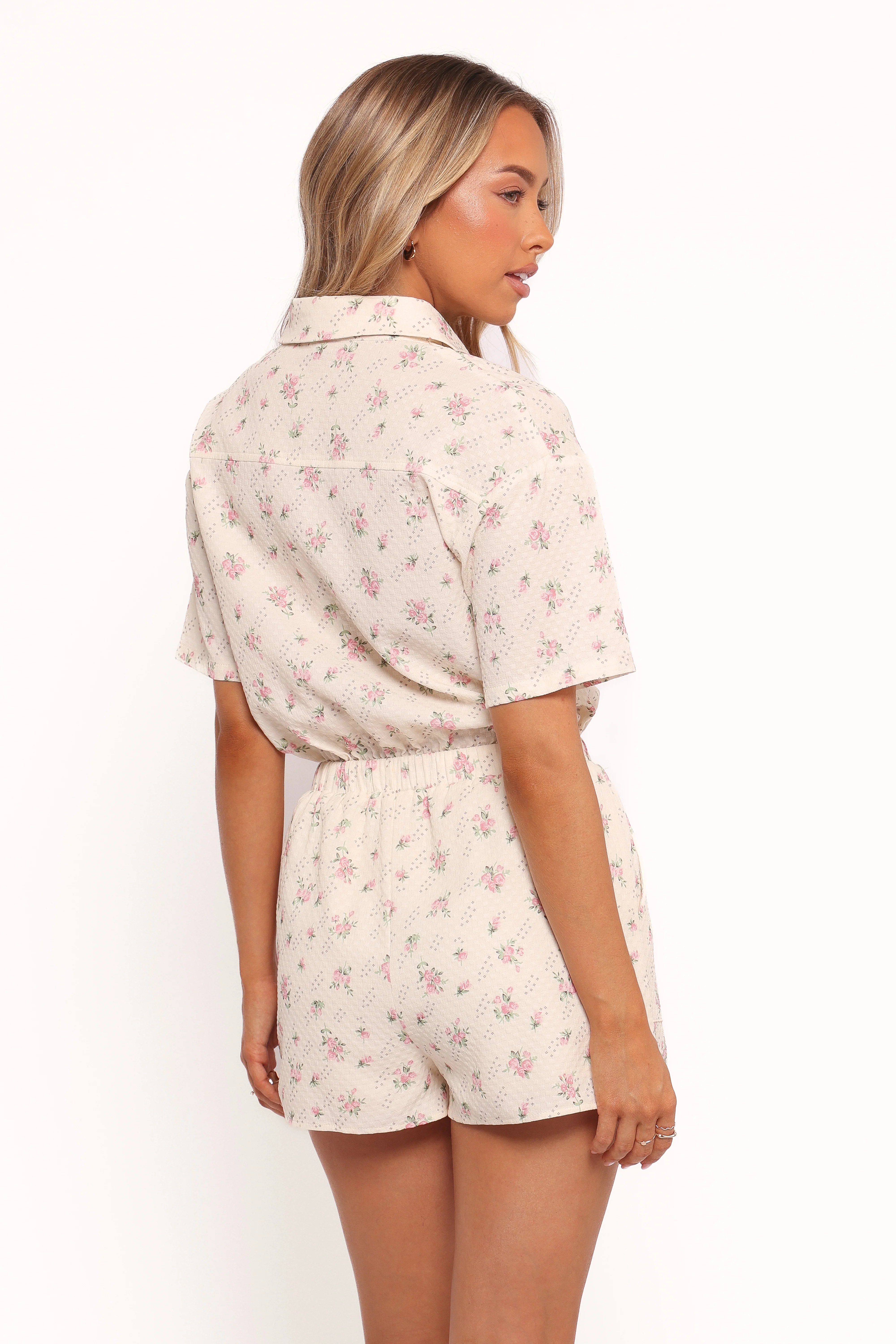 Calypso Romper - Cream Pink Floral