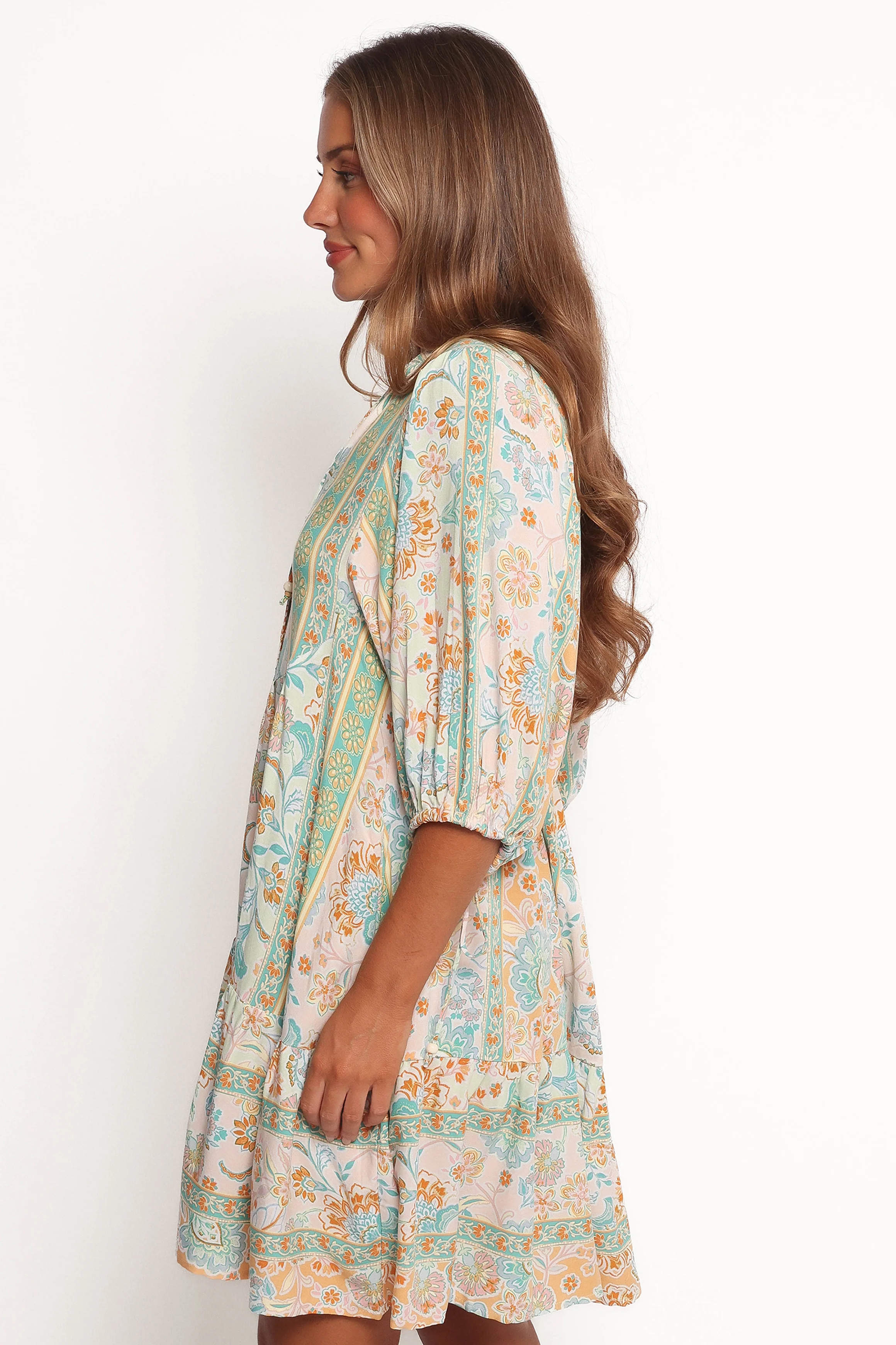 Arden Mini Dress - Green Multi