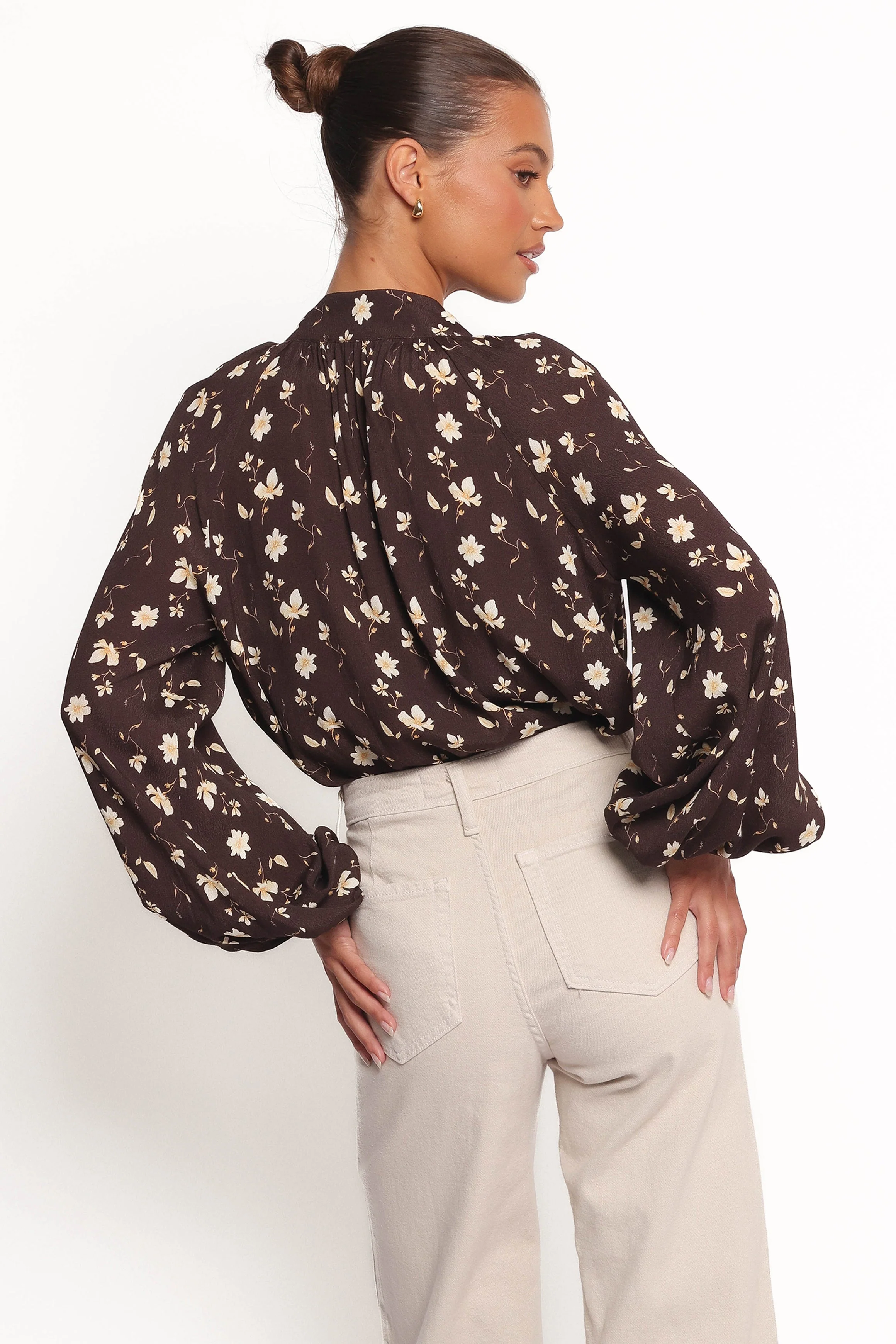 Marni Top - Brown Ditsy