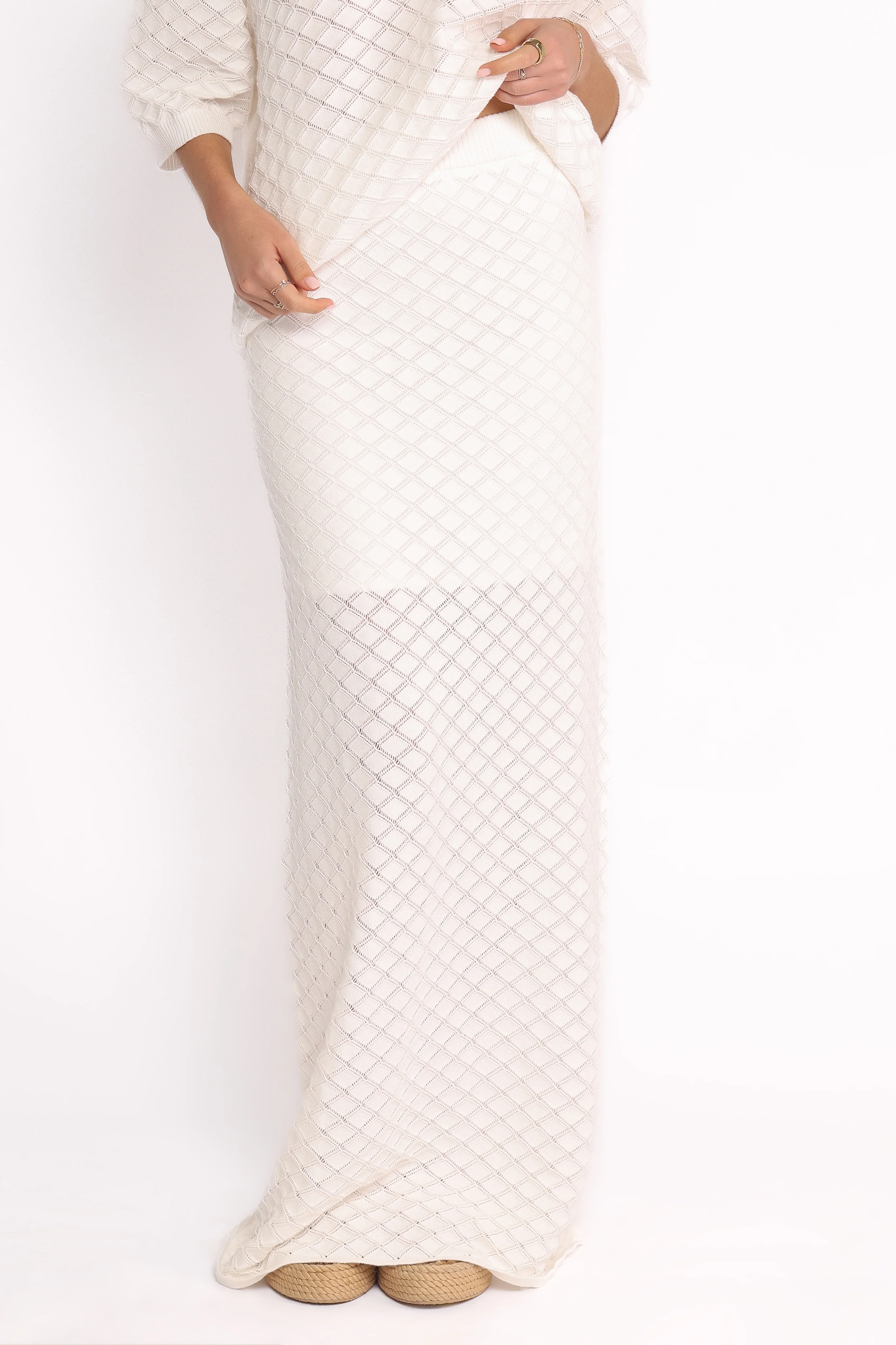 Meera Midi Skirt - White