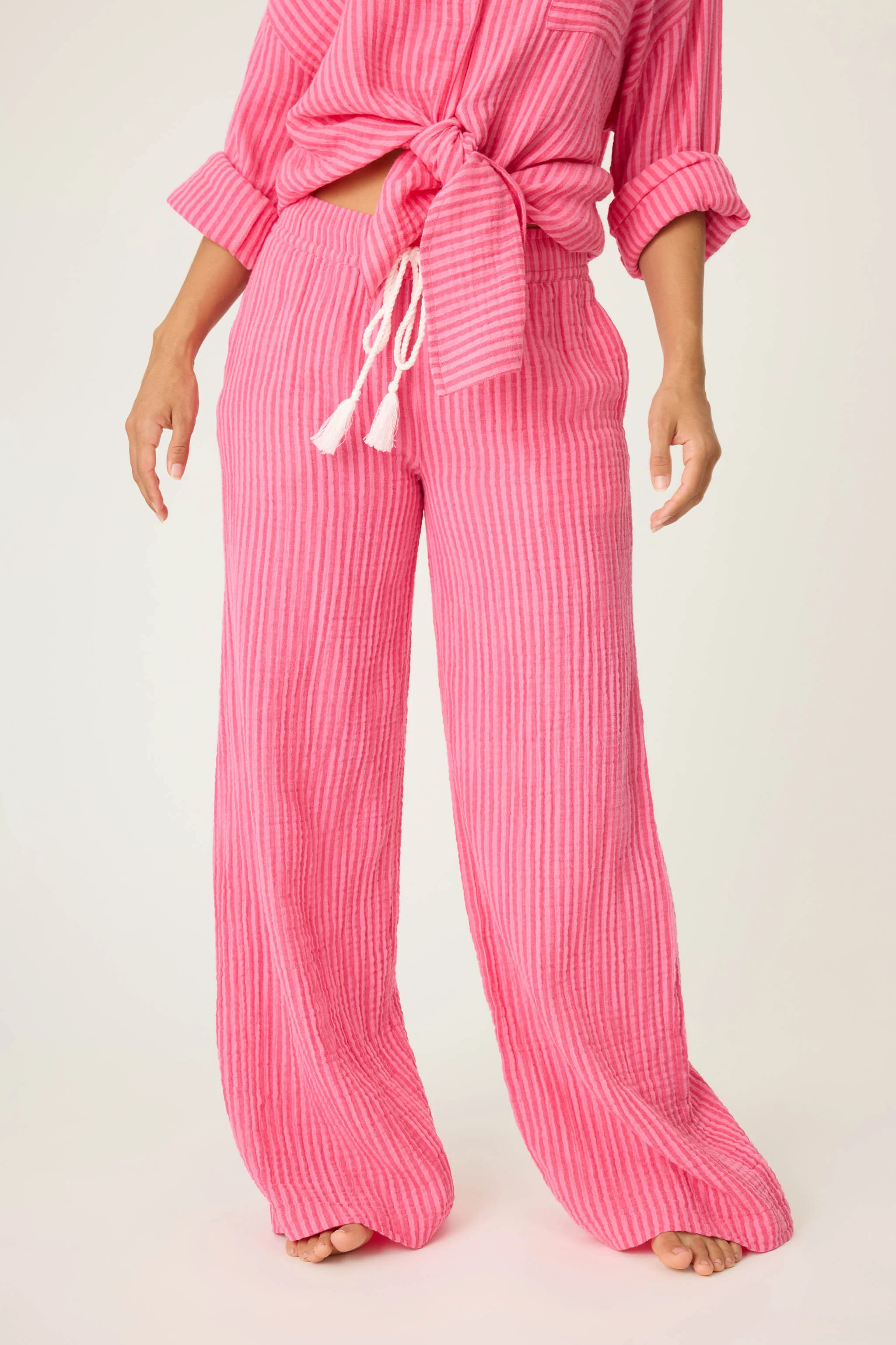 Back From The Beach Striped Gauze Pants