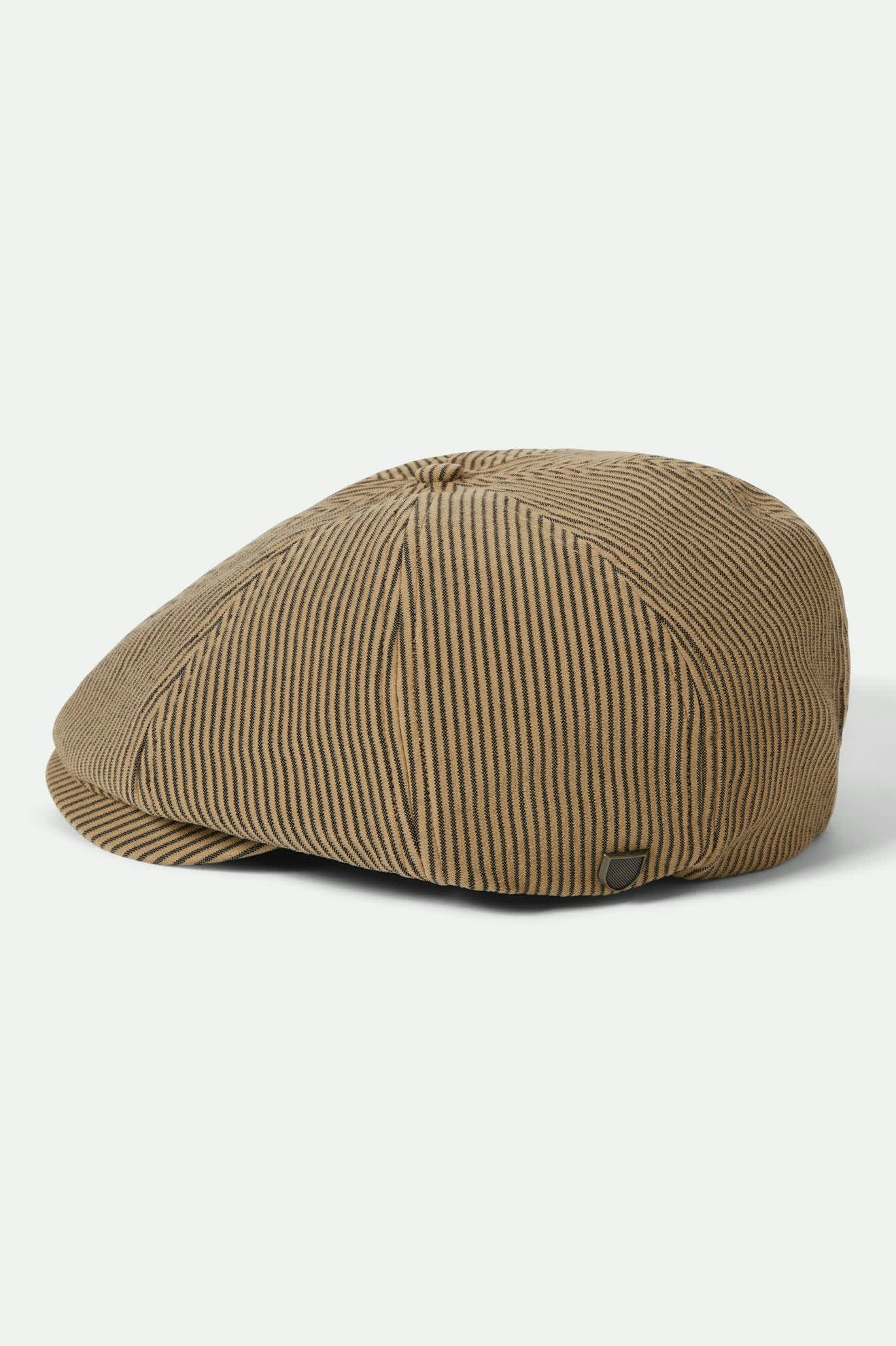 Brood Newsboy Cap - Dark Tan/Black Hickory Stripe