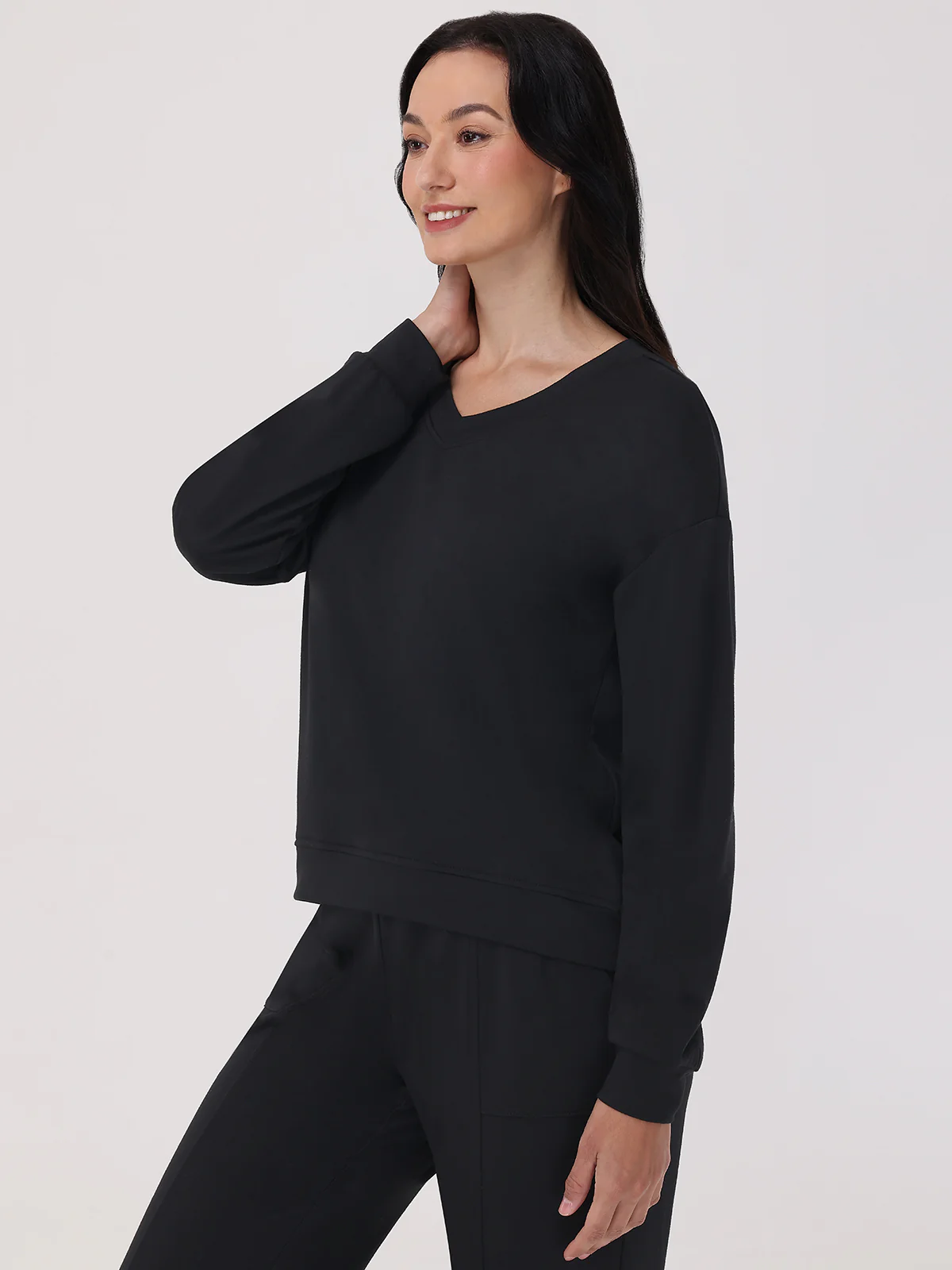 French Terry V-Neck Sweatshirt
