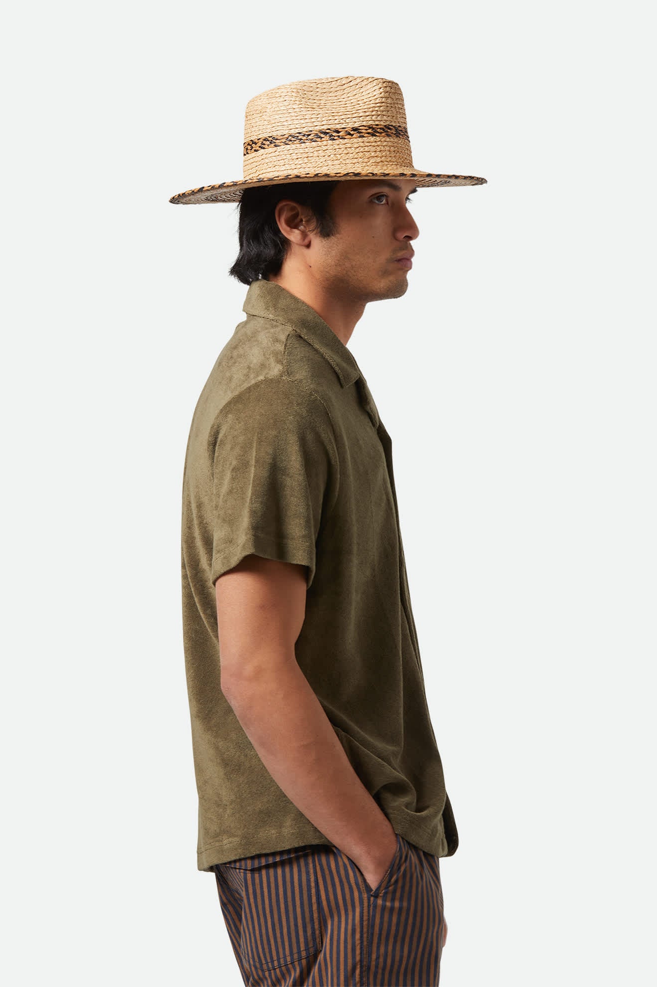 Cohen Straw Cowboy Hat - Tan/Black