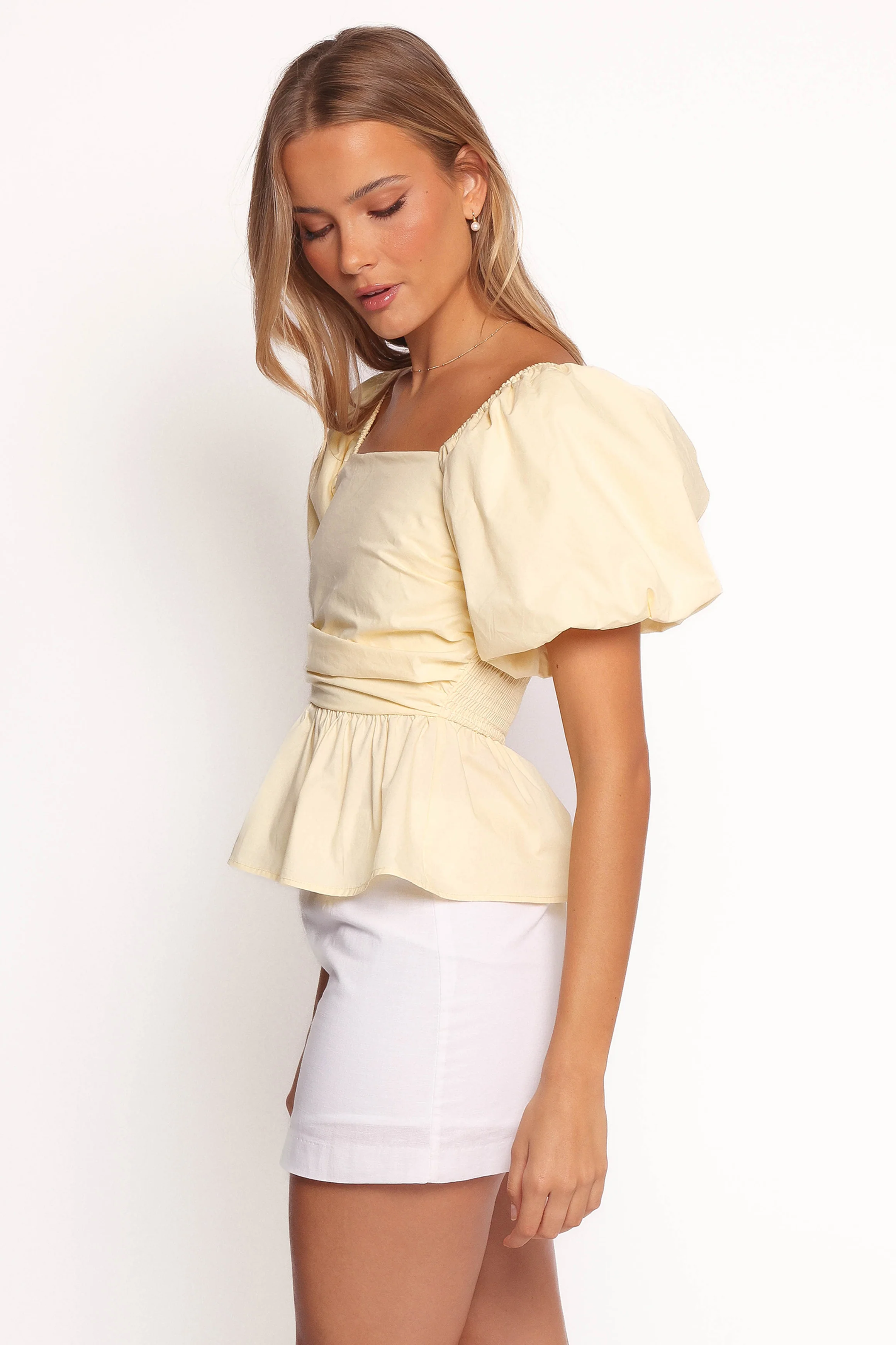 Clo Puff Sleeve Top - Butter Yellow