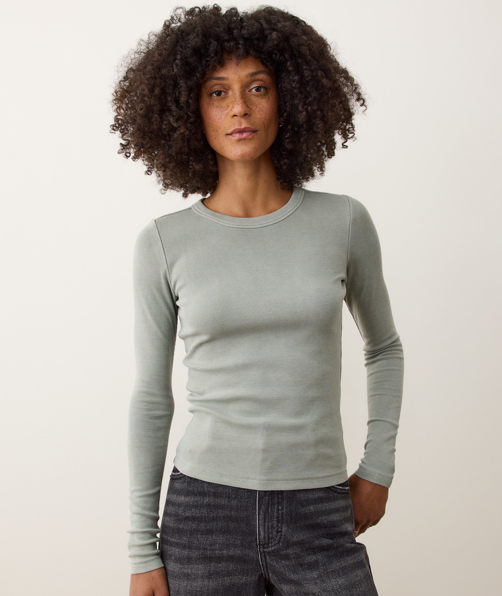 Lexi Rib Sun-In Longsleeve Crew Tee