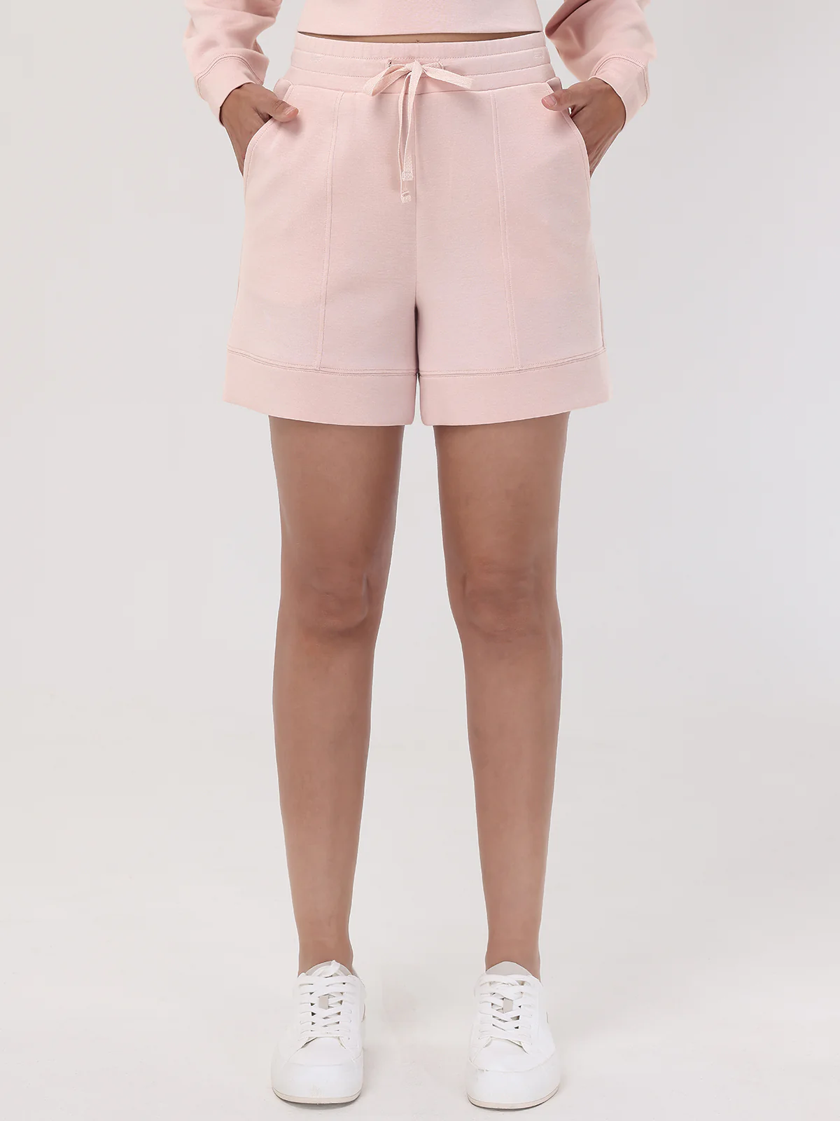 Belted Pintuck Shorts