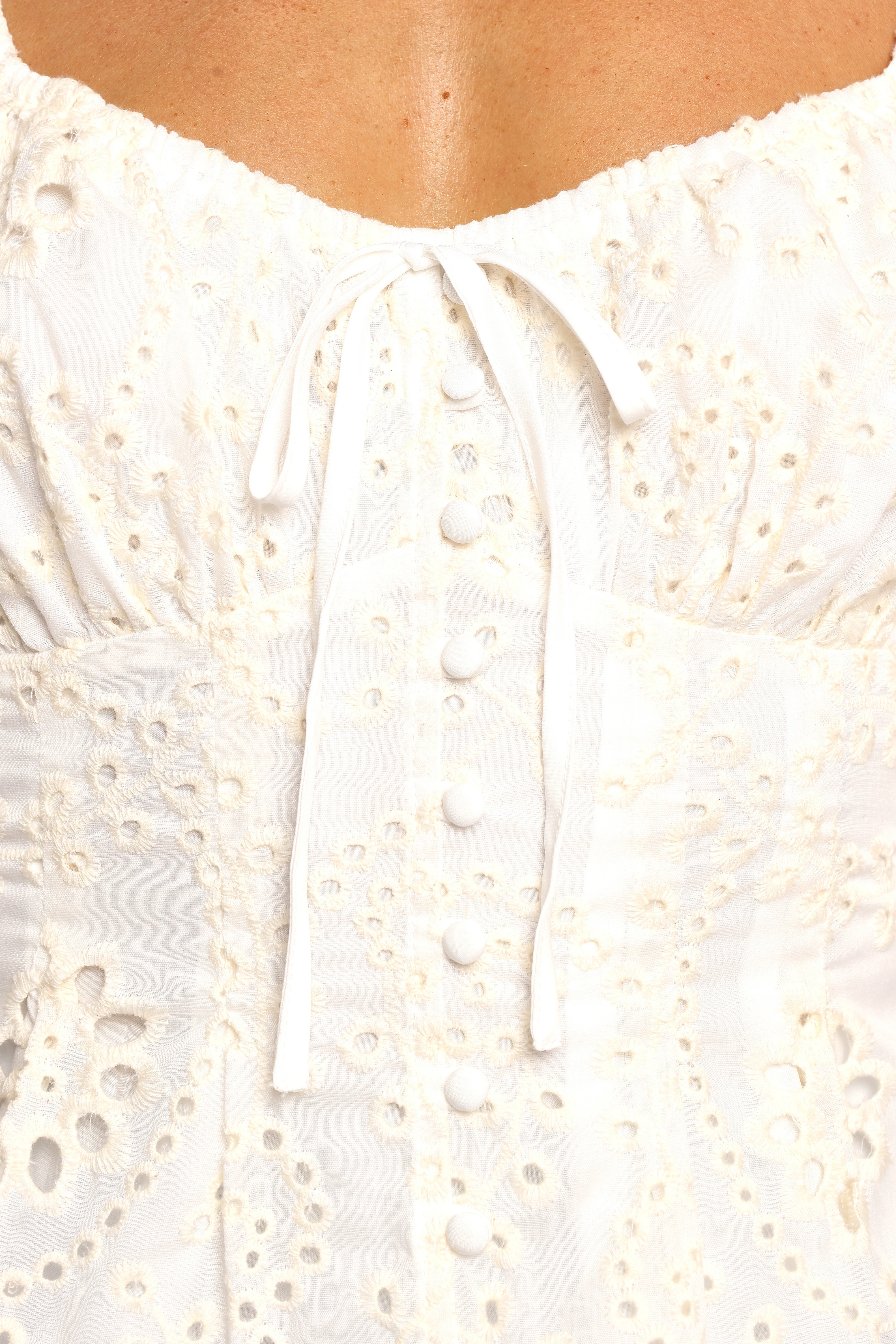 Mairead Eyelet Top - Cream