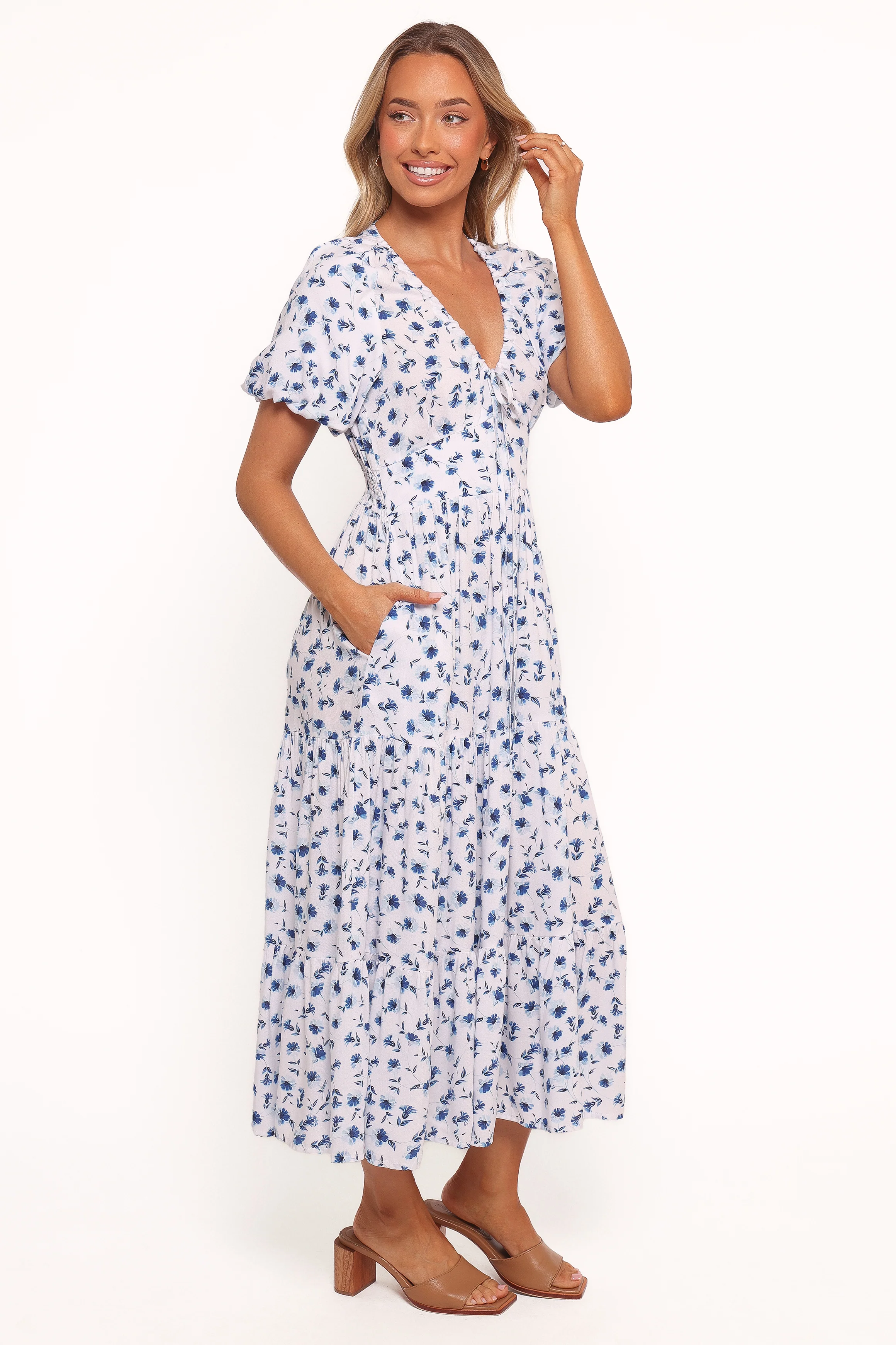 Roberts Maxi Dress - Blue Ditsy Floral