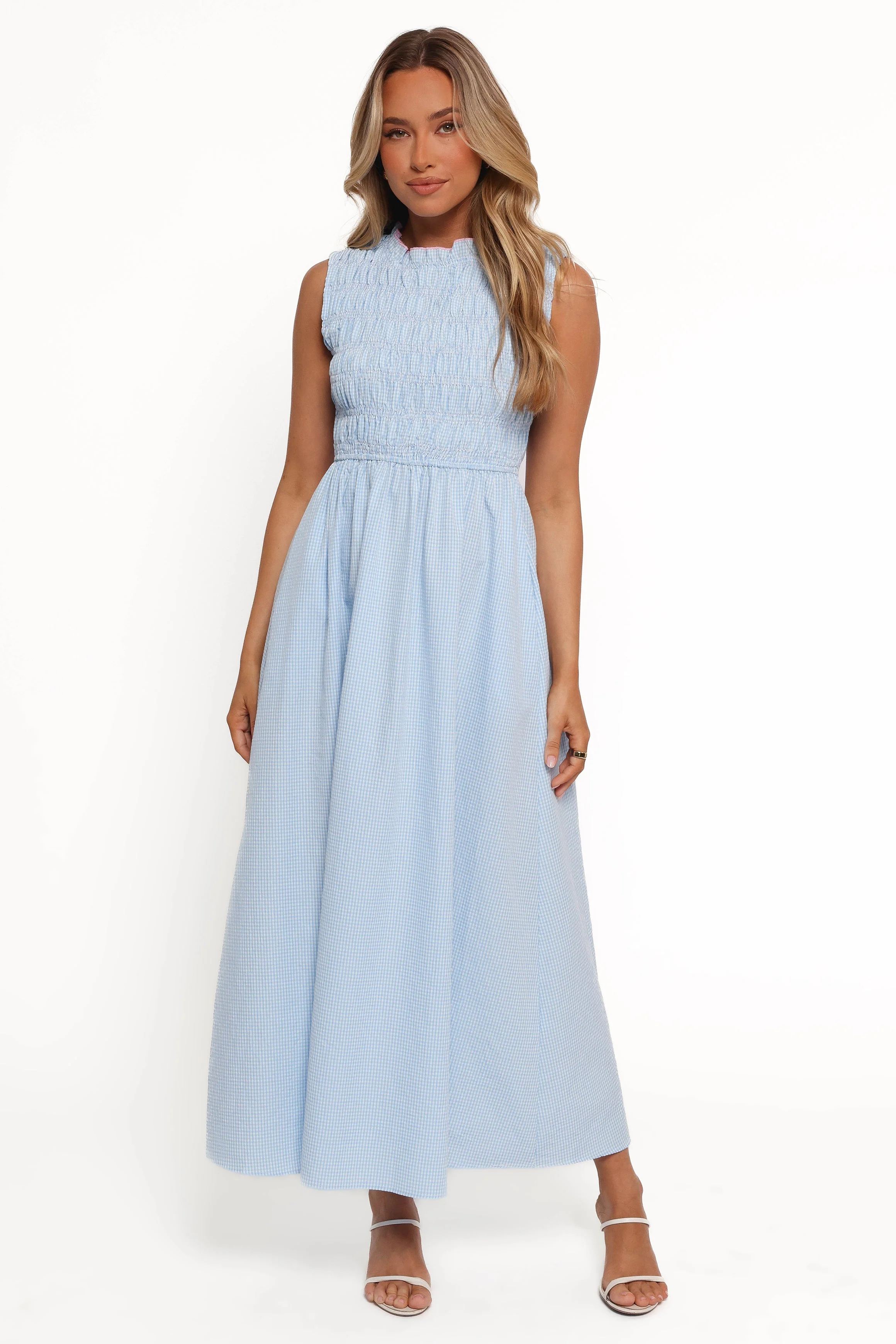 Lanna Maxi Dress - Blue Gingham
