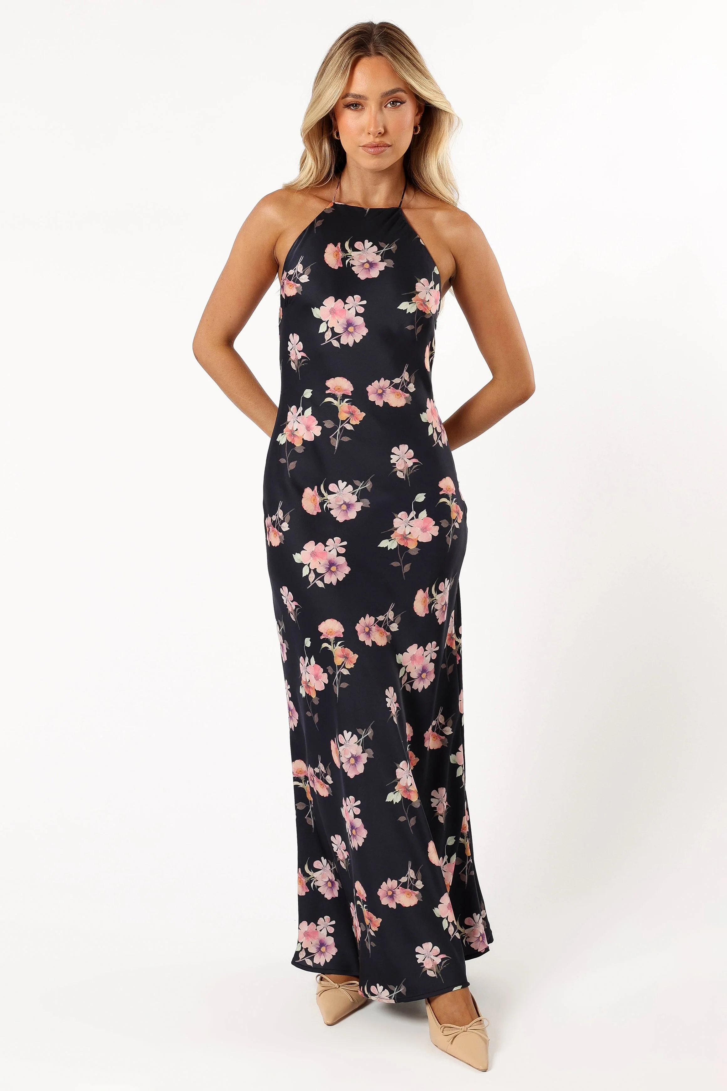 Hadley Halterneck Maxi Dress - Black Floral