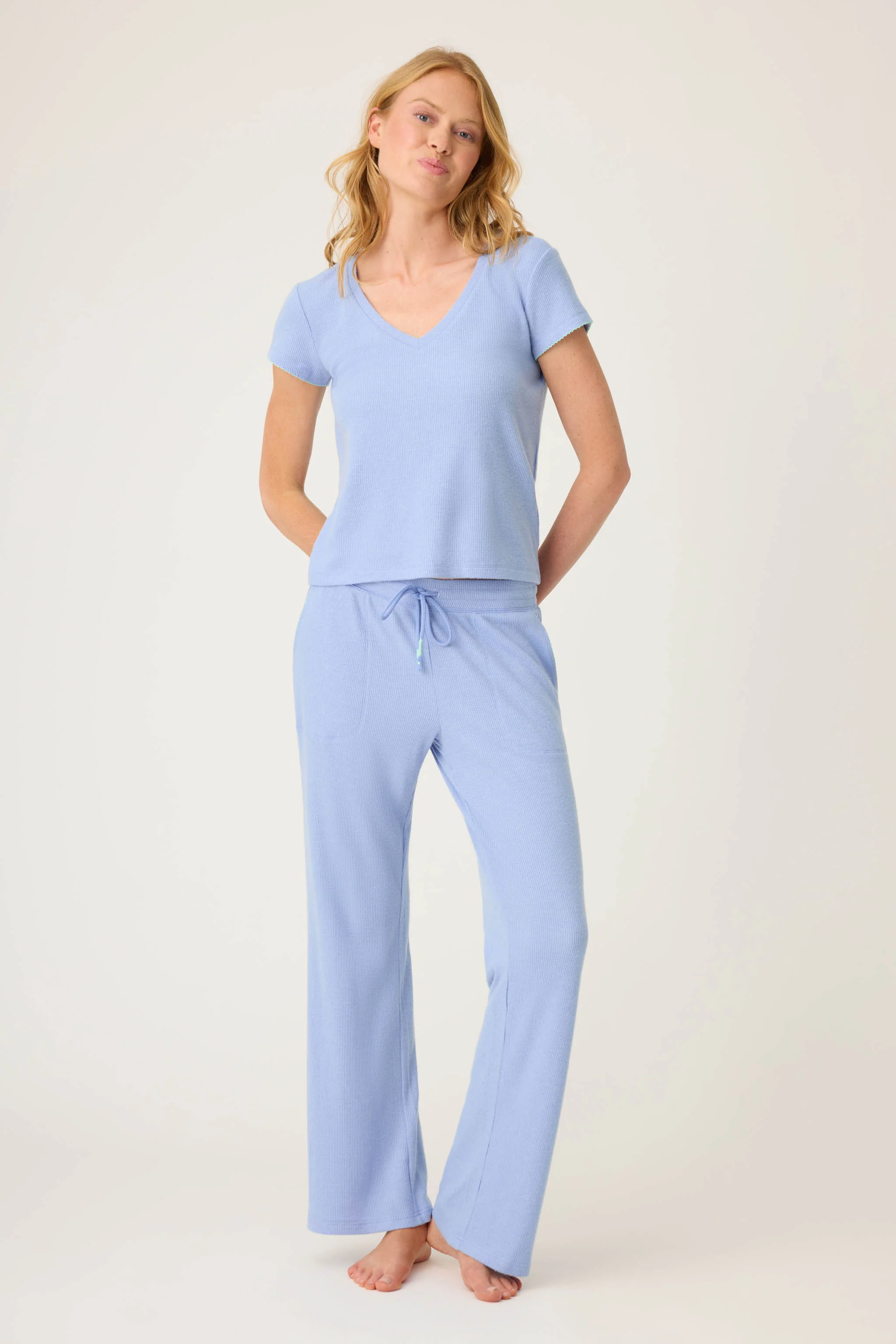 Vacay Vibes Baby Peachy Waffle Short Sleeve Tee