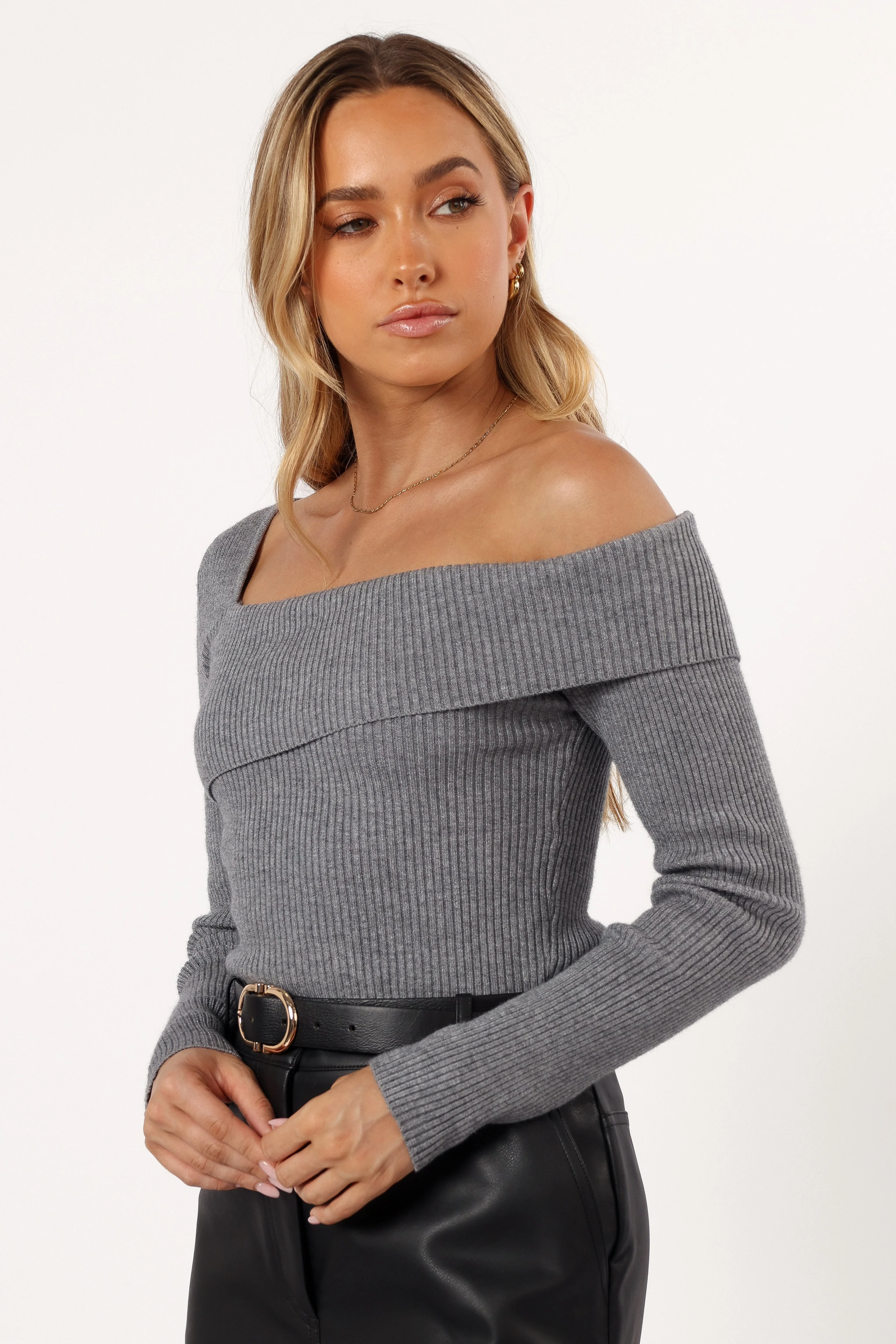Aleena Knit Top - Grey