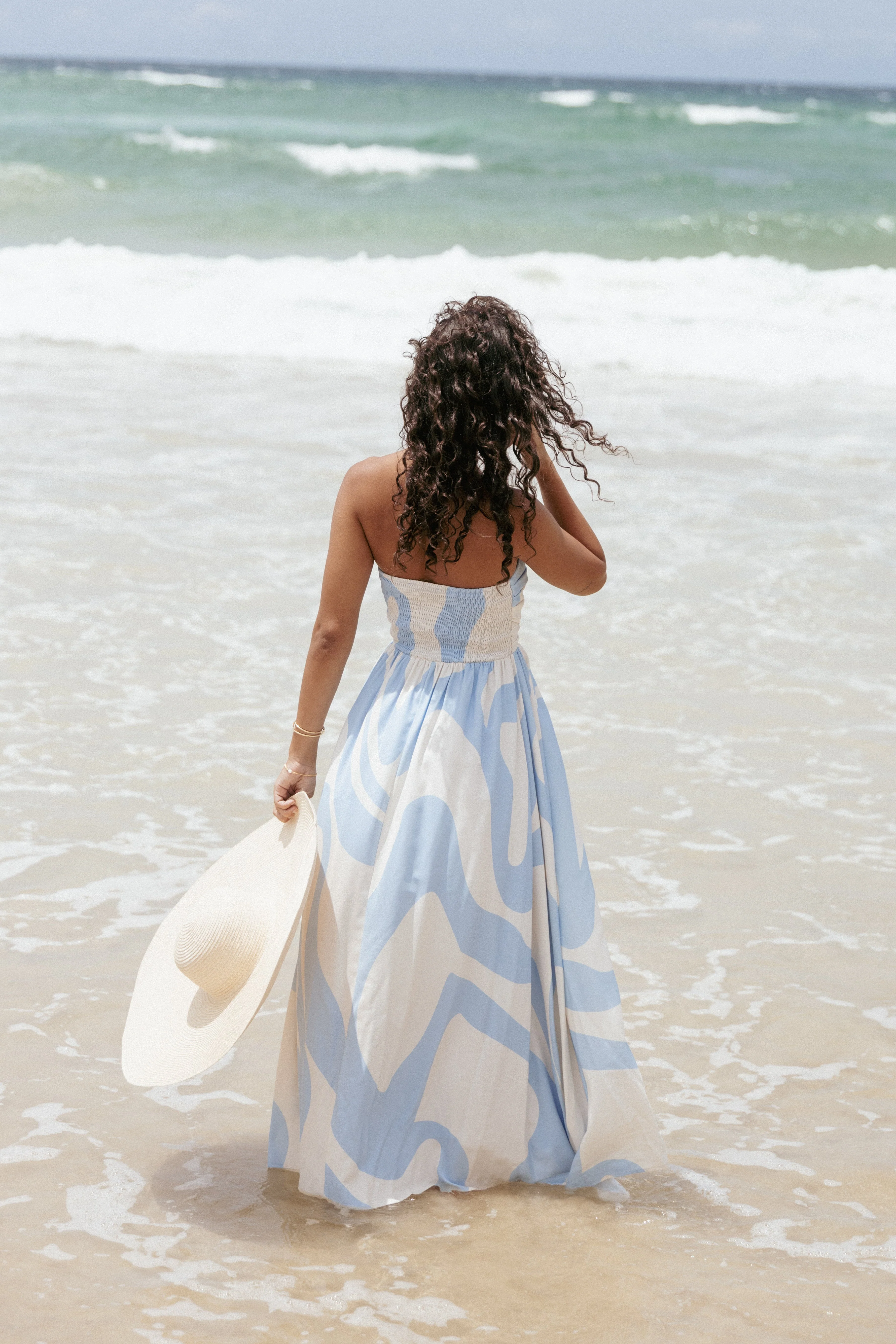 Nesta Maxi Dress - Blue Cream
