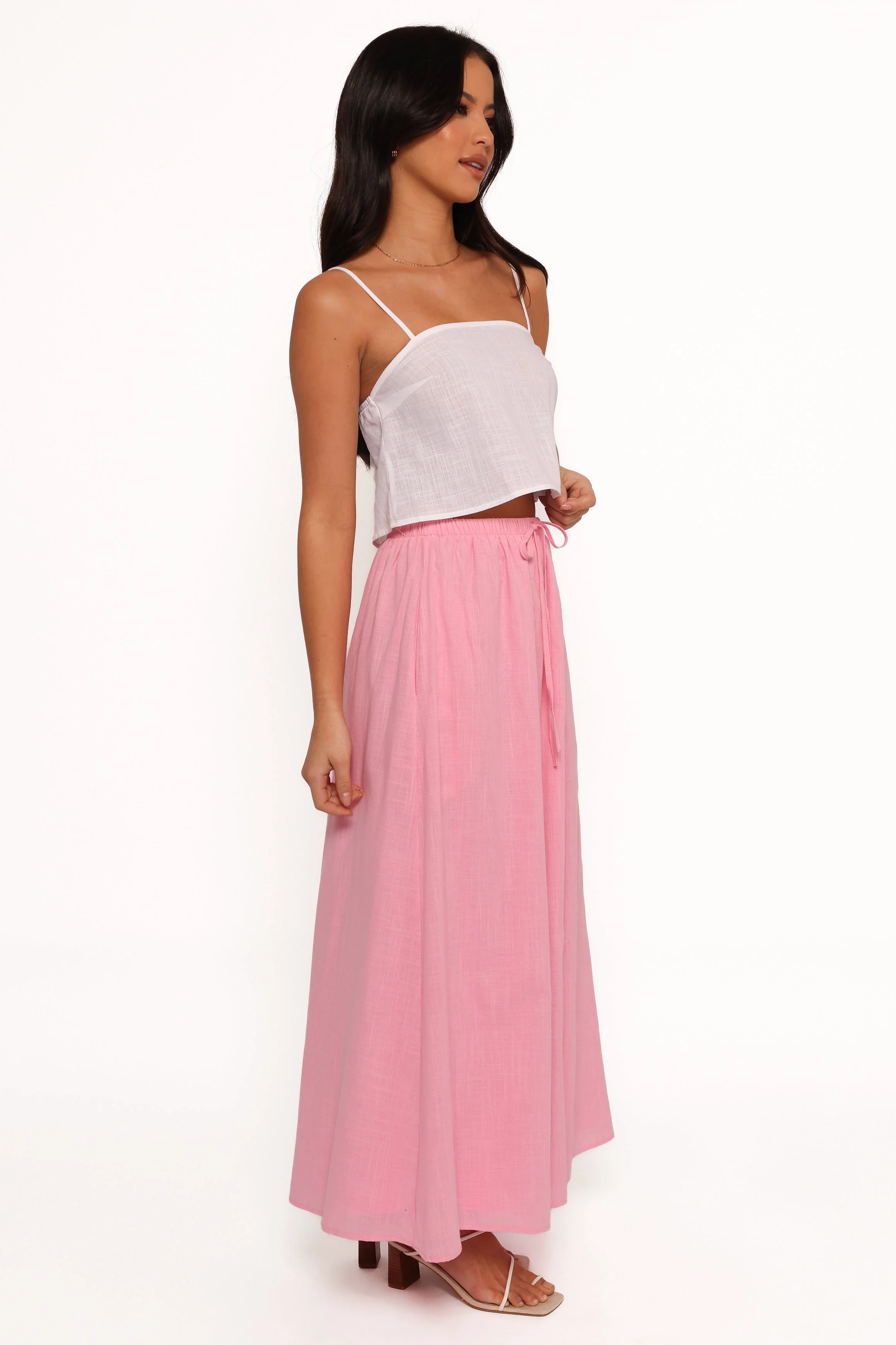 Simone Skirt Set - White Pink