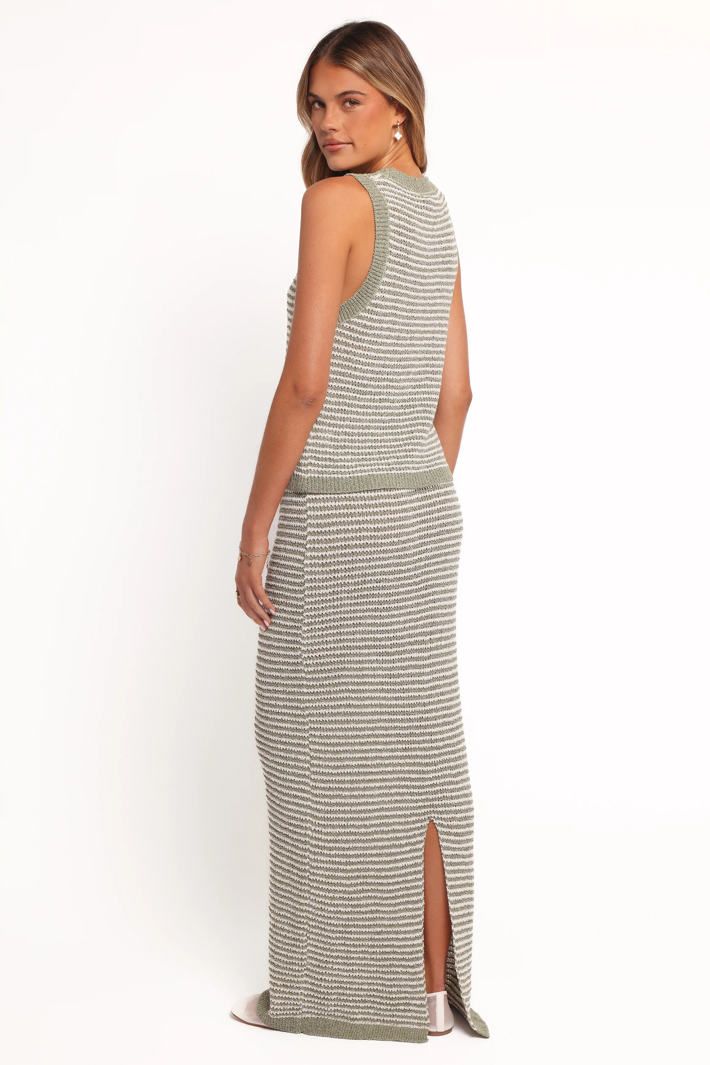 Arella Knit Skirt - Sage/Cream