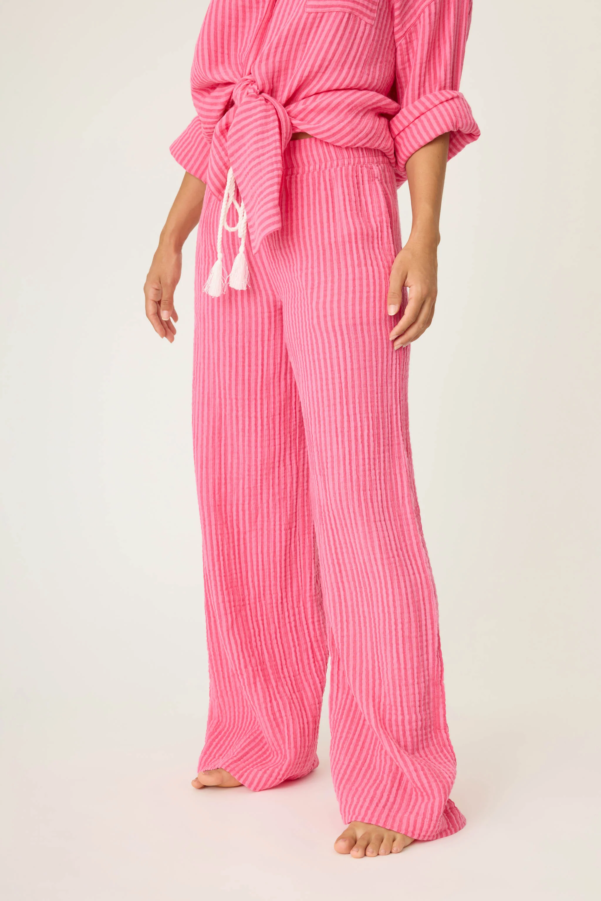 Back From The Beach Striped Gauze Pants