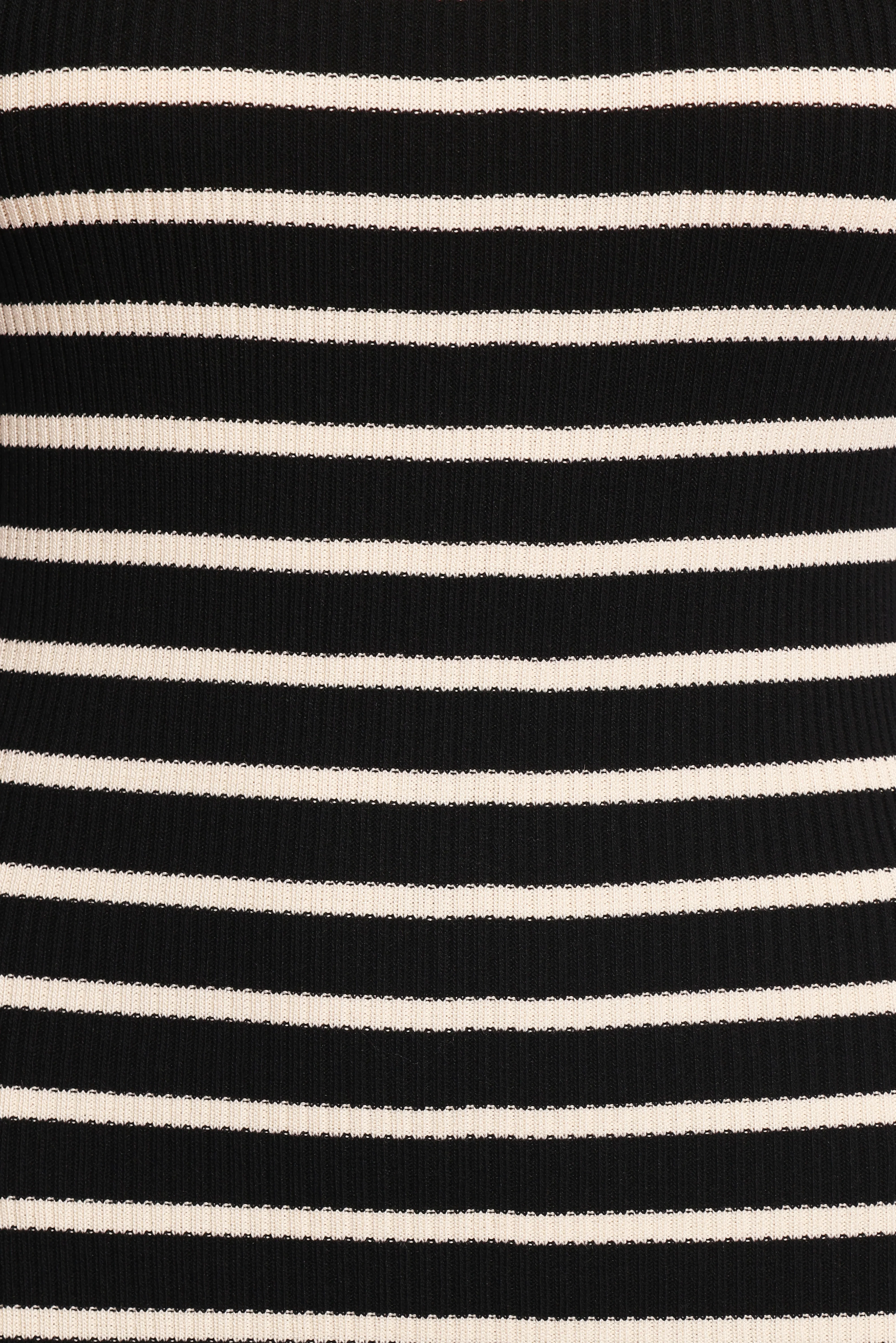 Arabella Knit Dress - Black Beige Stripe