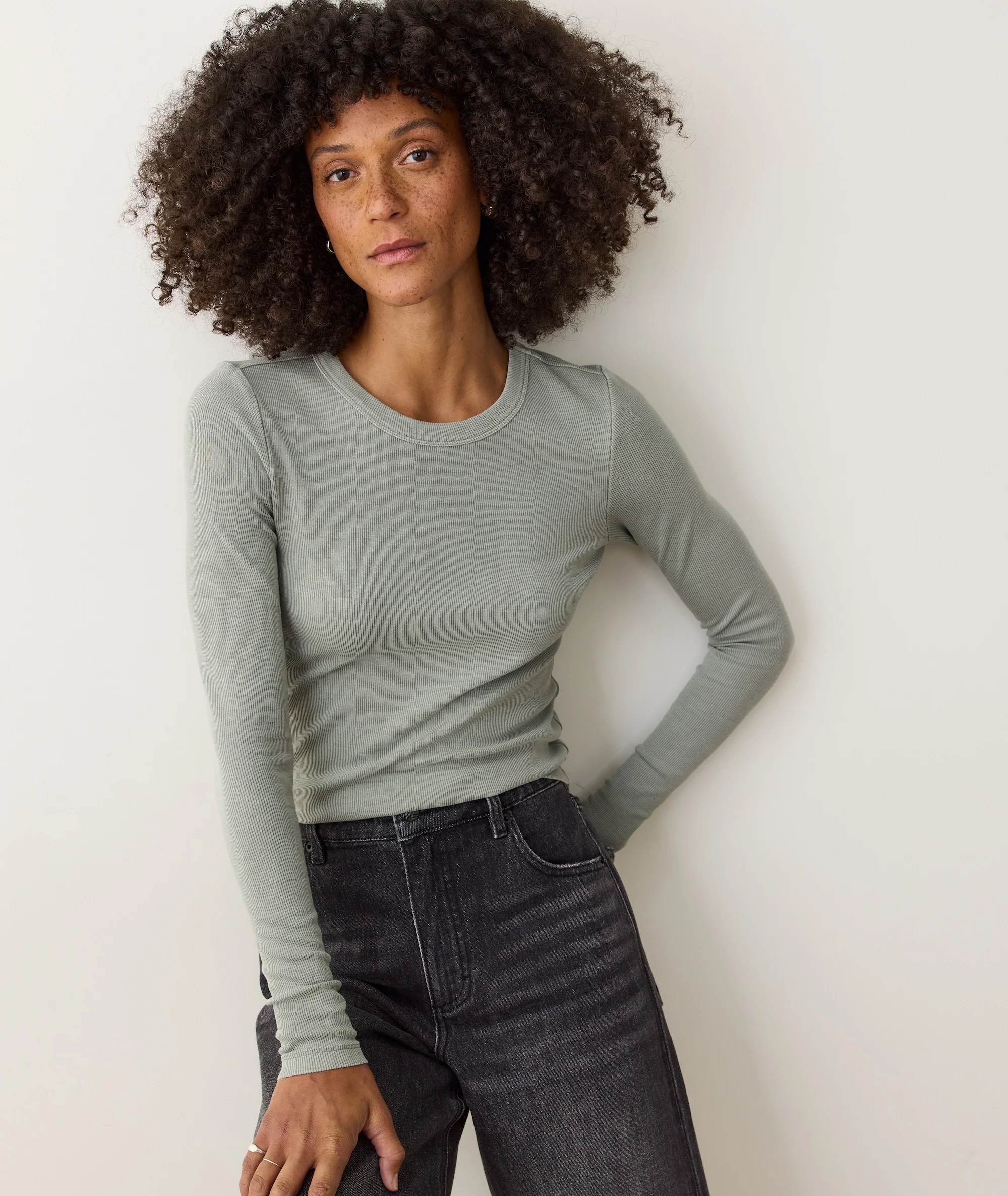 Lexi Rib Sun-In Longsleeve Crew Tee