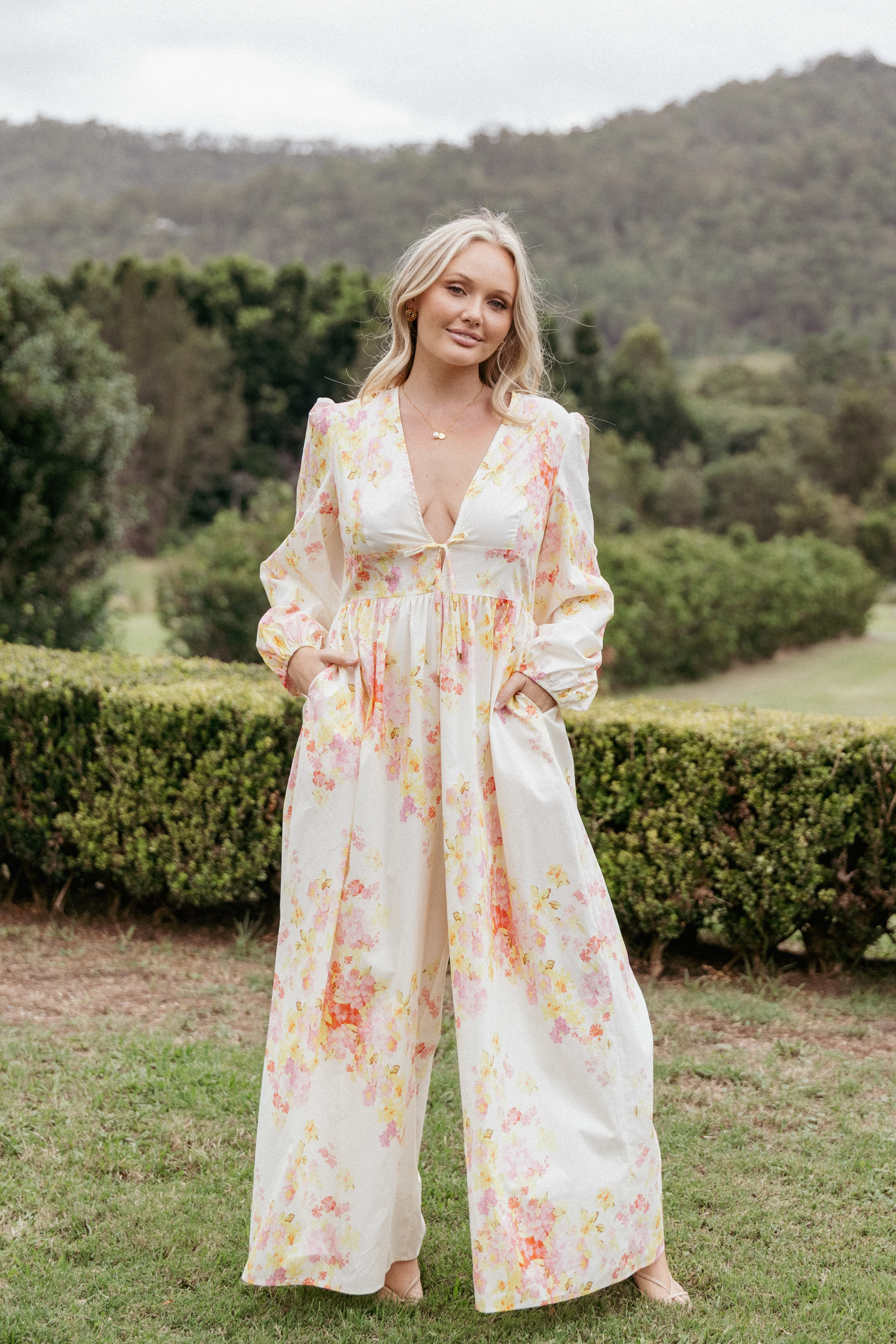 Celestine Jumpsuit - Pink Floral