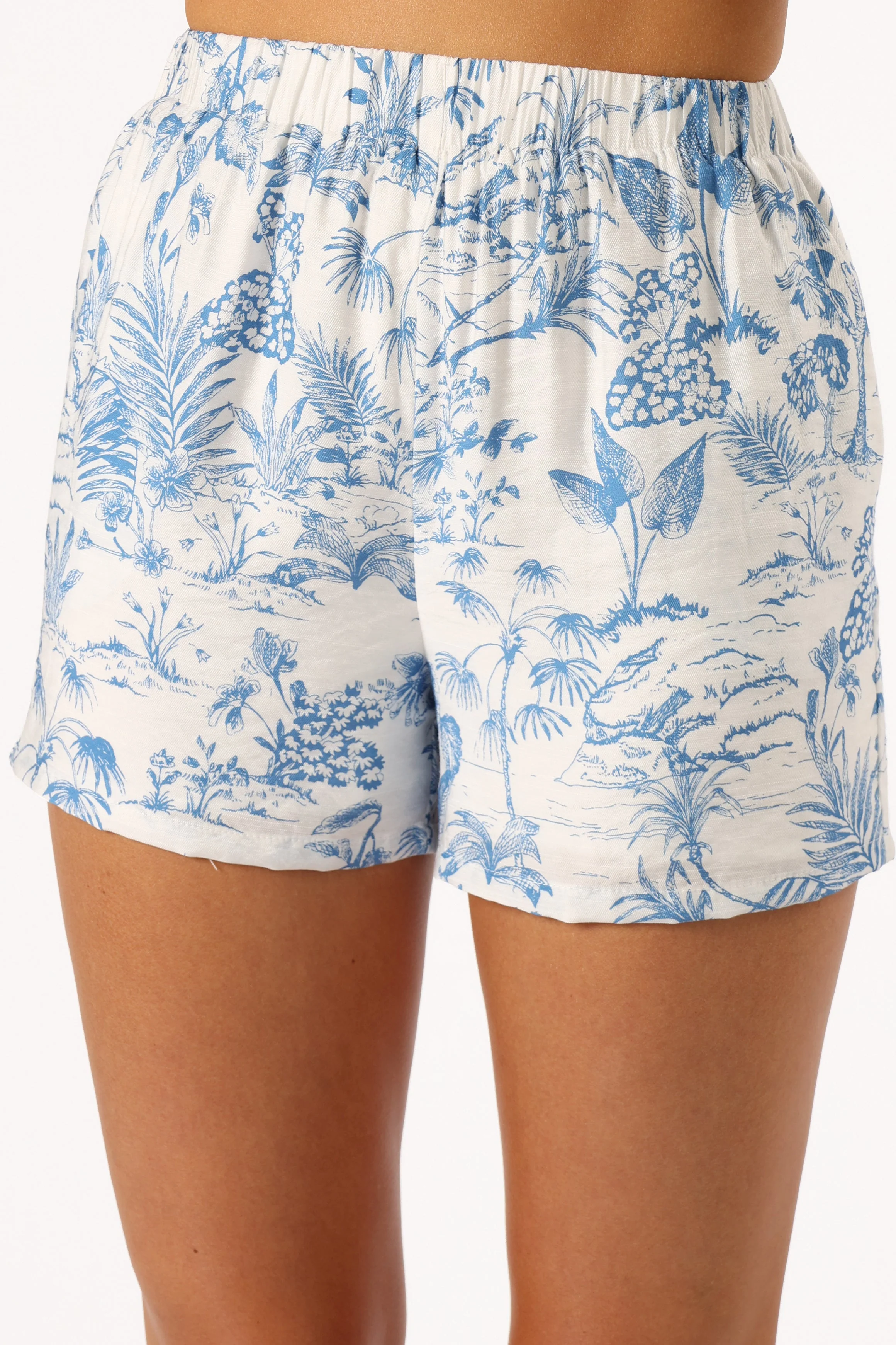 Faye Shorts - White Blue