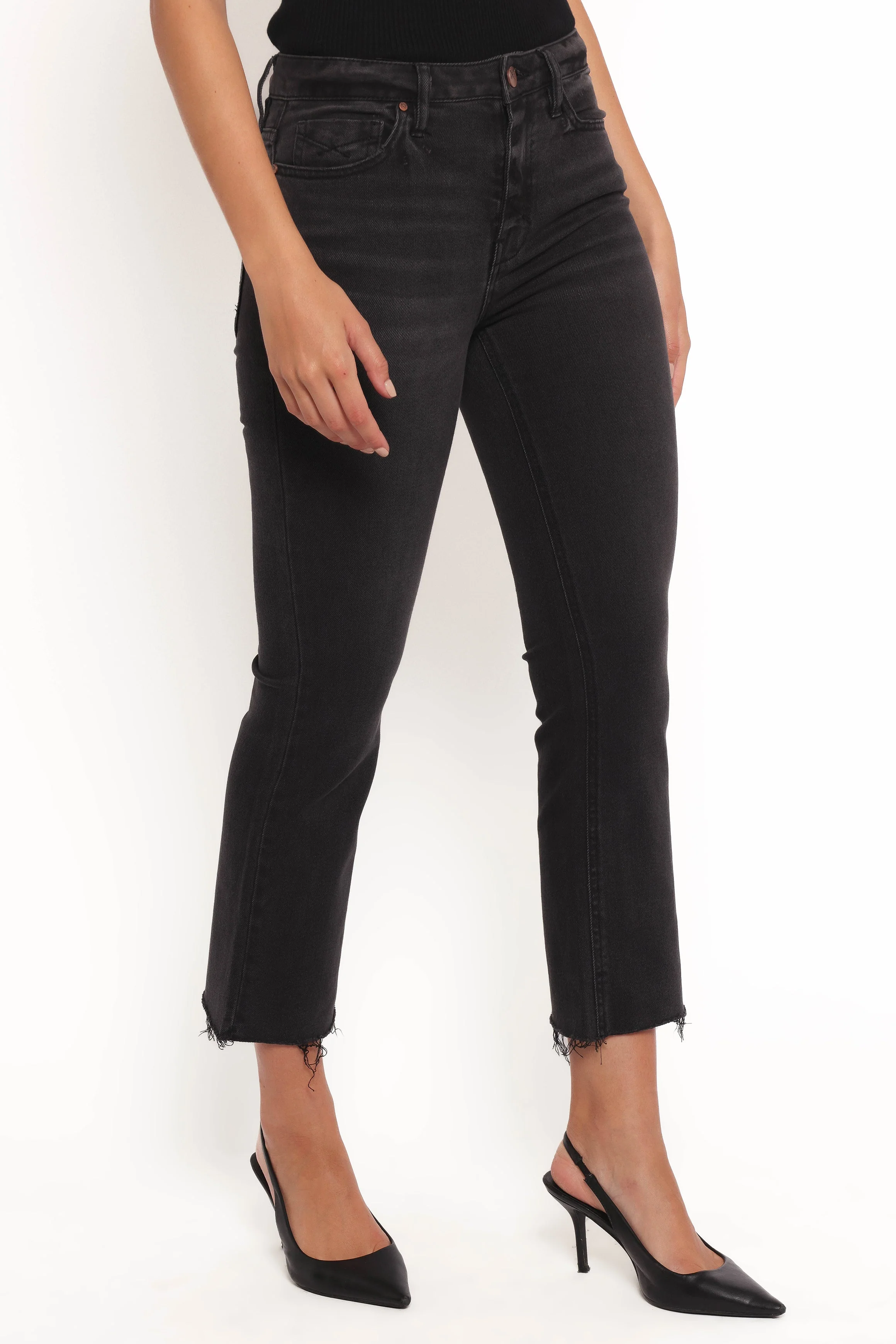 Marlow Mid Rise Crop Flare Jeans - Psych