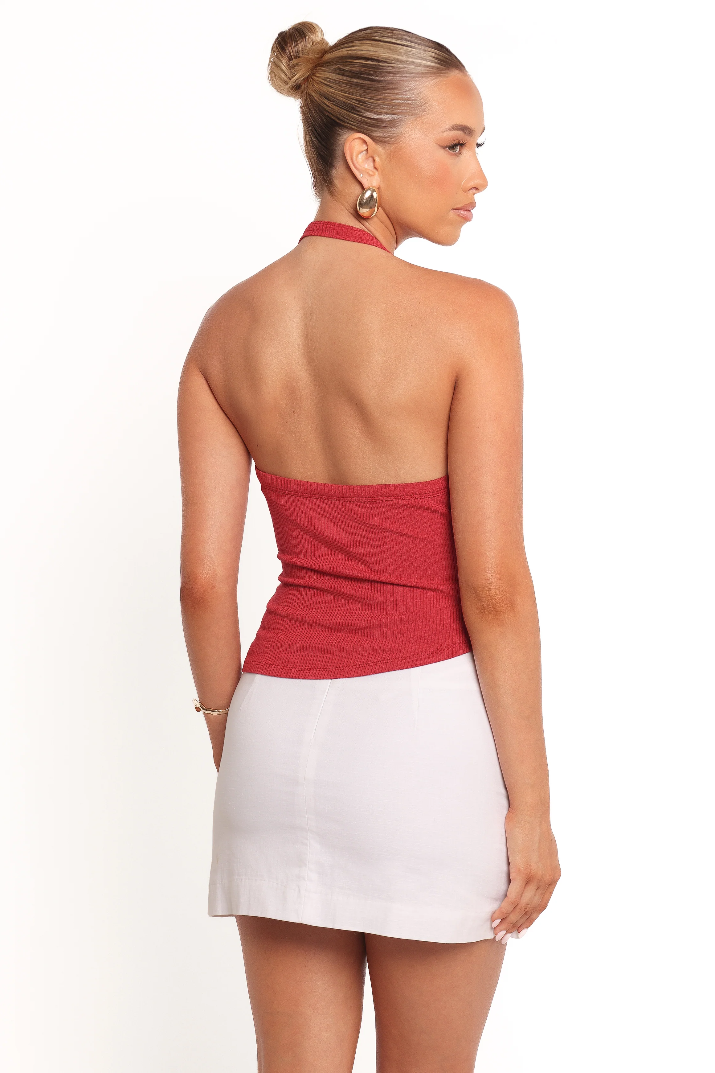 Yulissa Halter Knit Top - Red