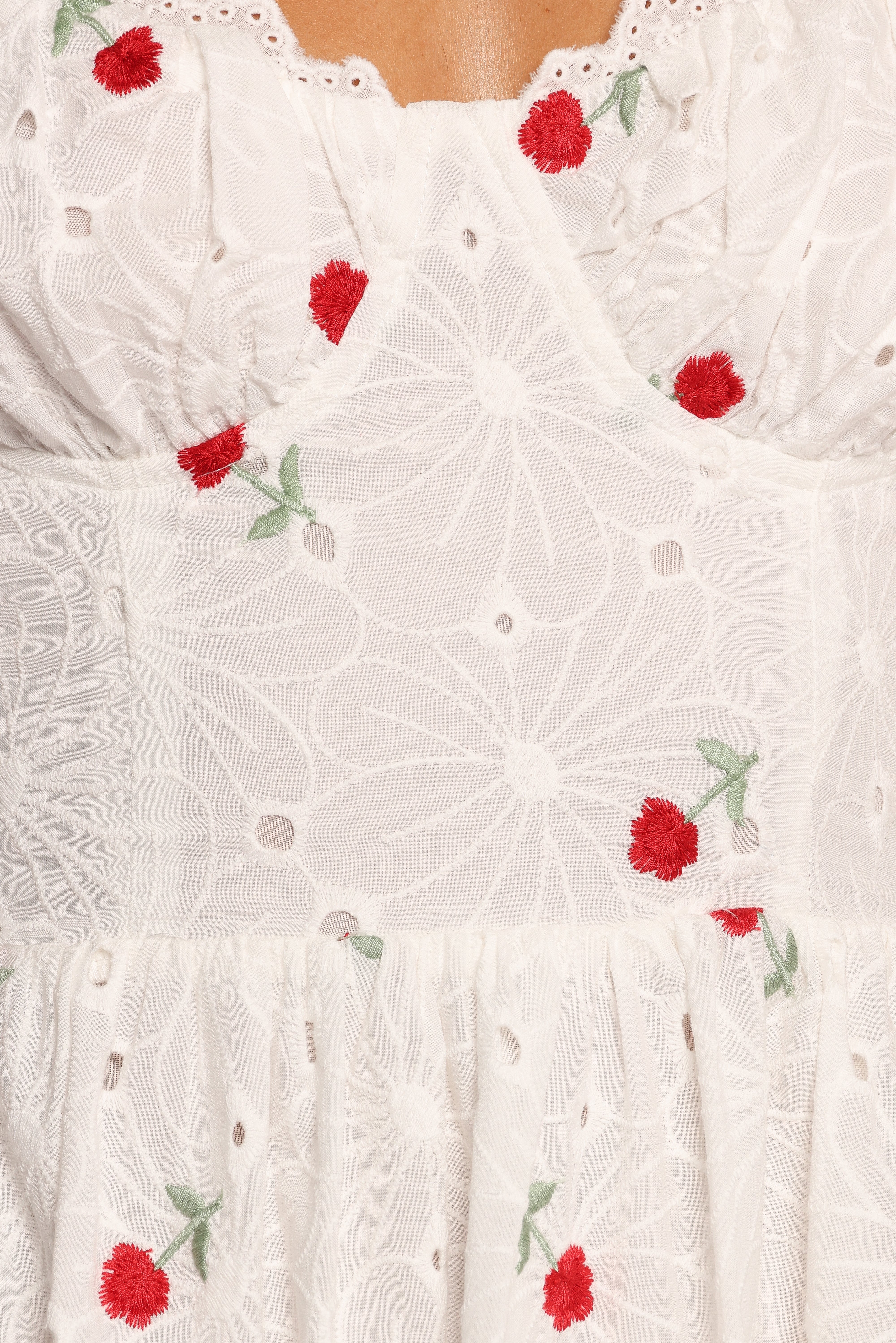 Paloma Maxi Dress - White Red Floral