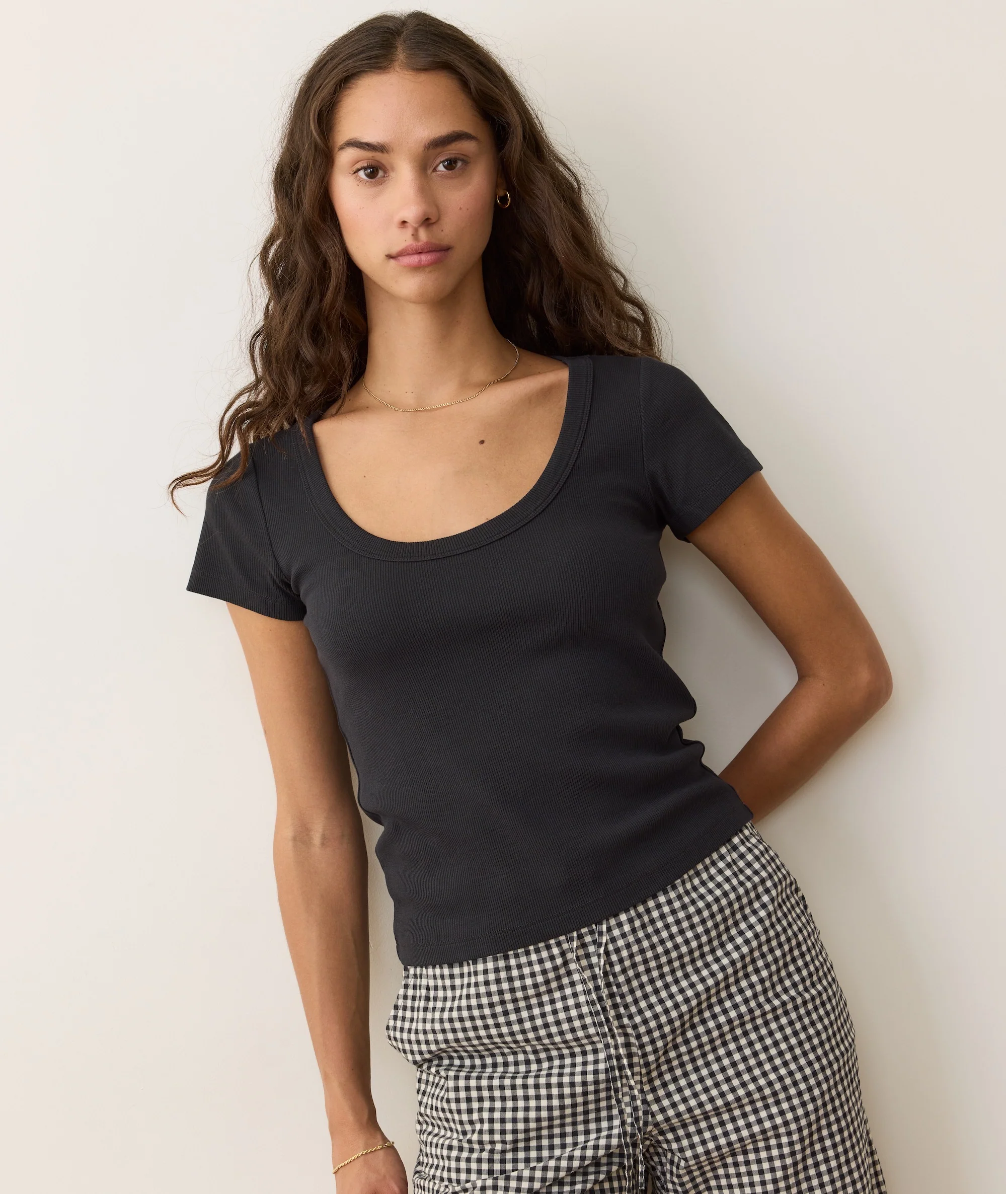 Lexi Rib Sun-In Scoop Tee