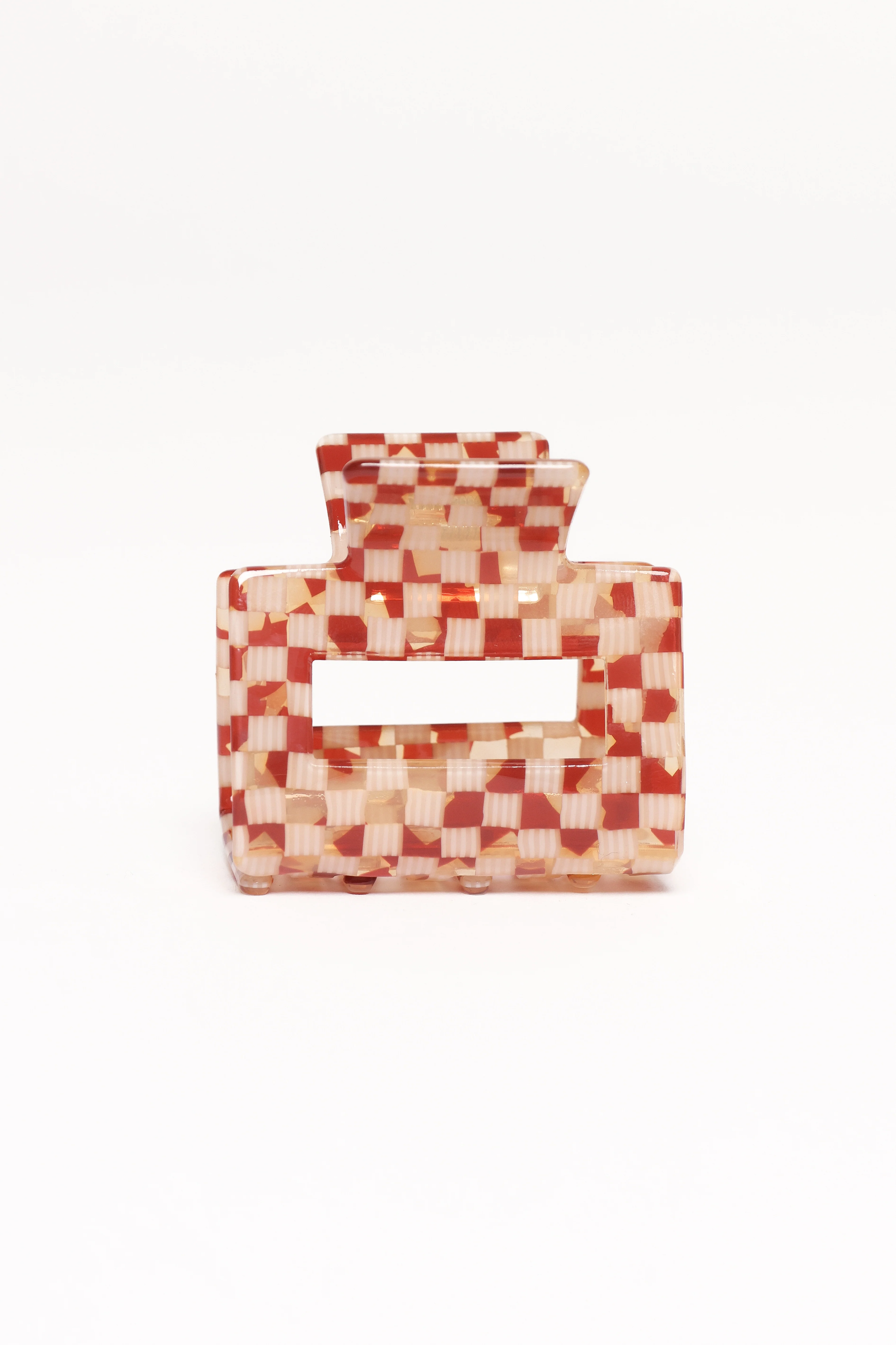 Capri Hair Clip - Tan Check