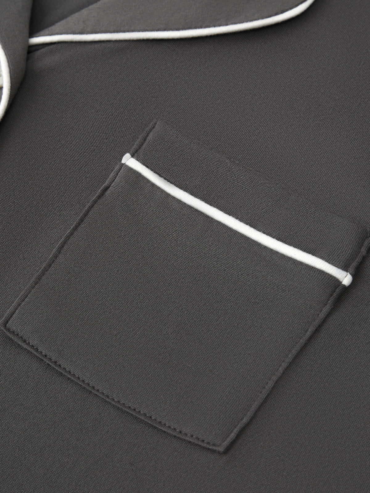 Solid Piped Short Sleeve Pajamas Set