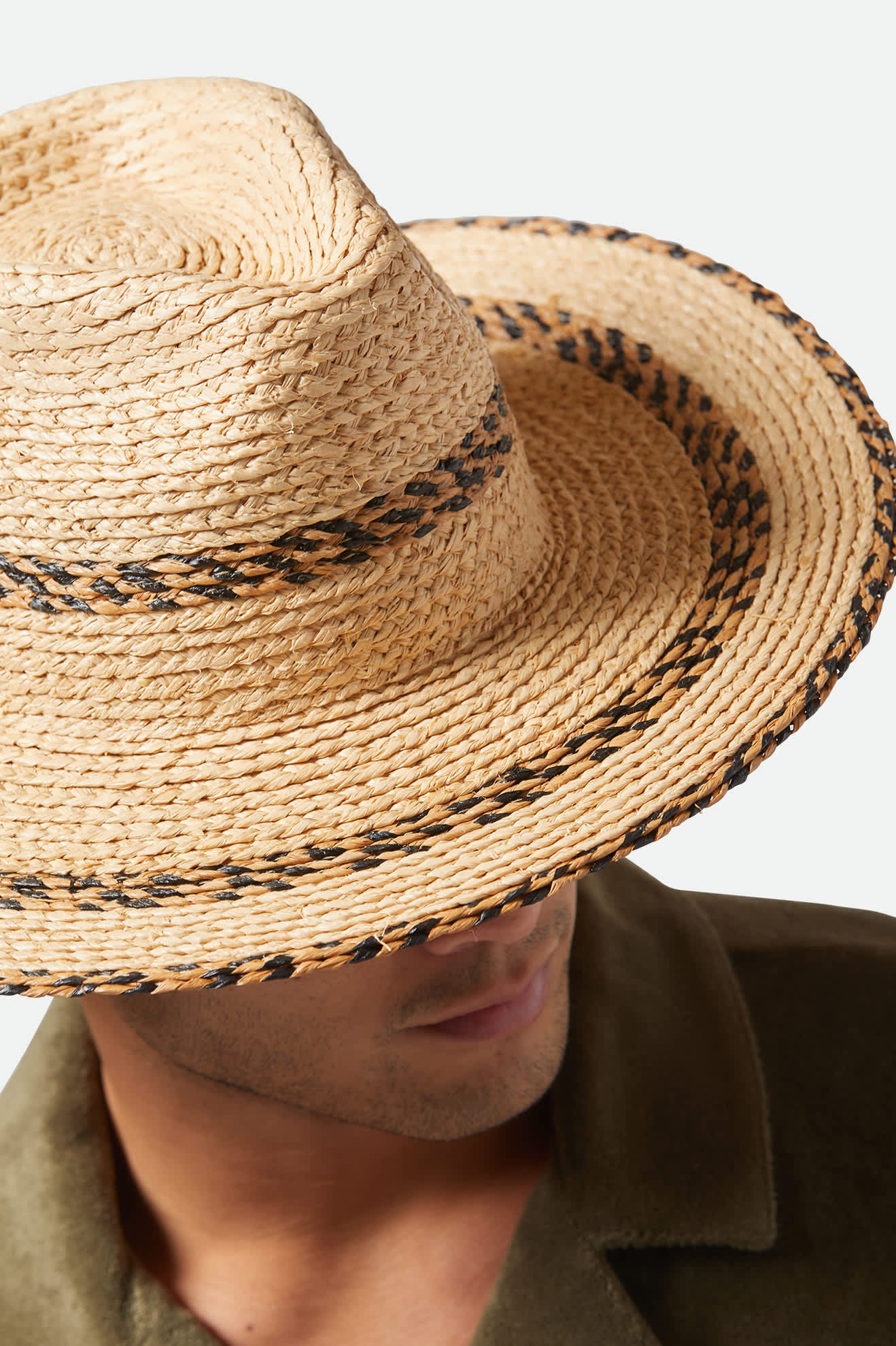 Cohen Straw Cowboy Hat - Tan/Black