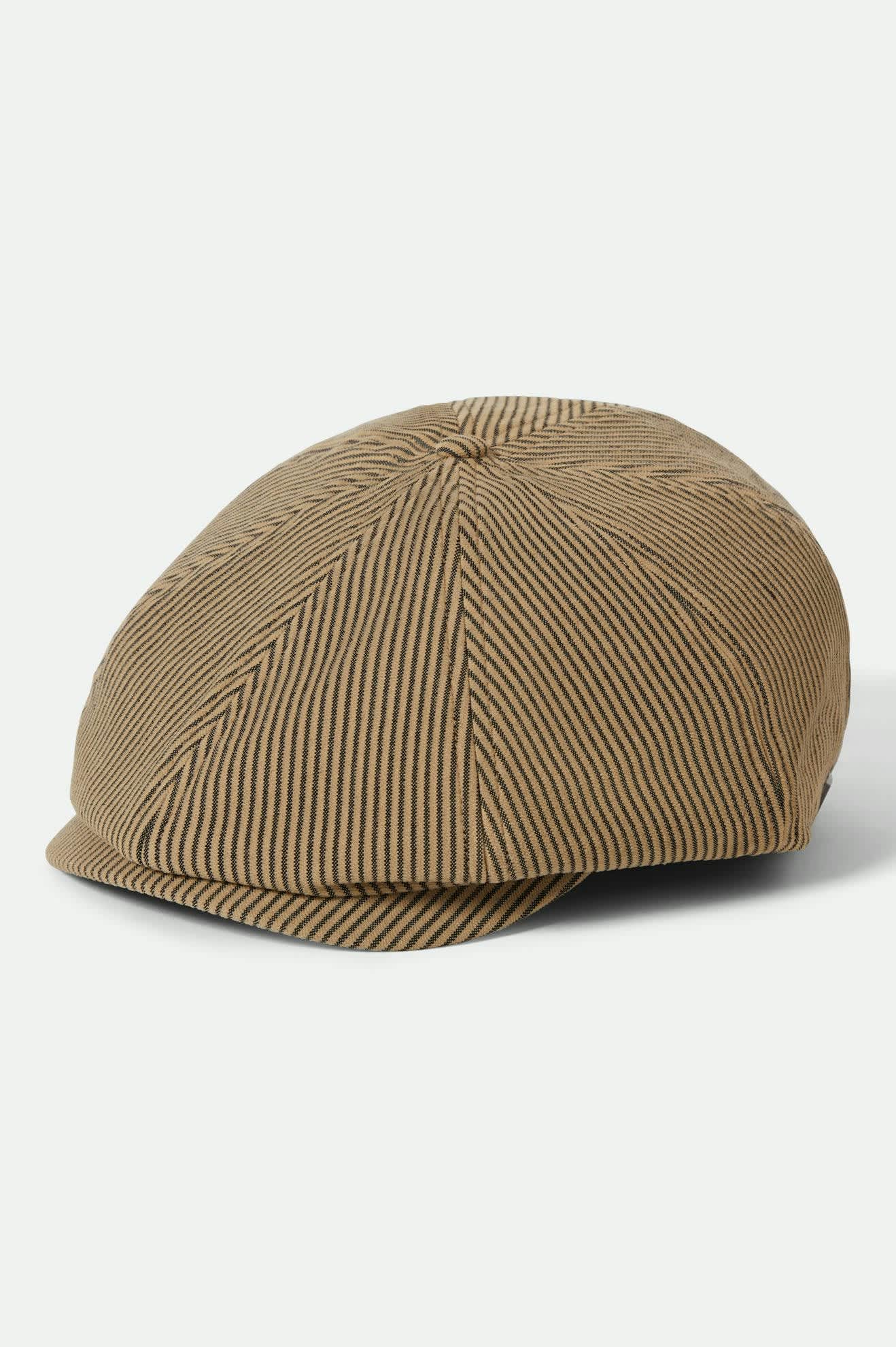 Brood Newsboy Cap - Dark Tan/Black Hickory Stripe
