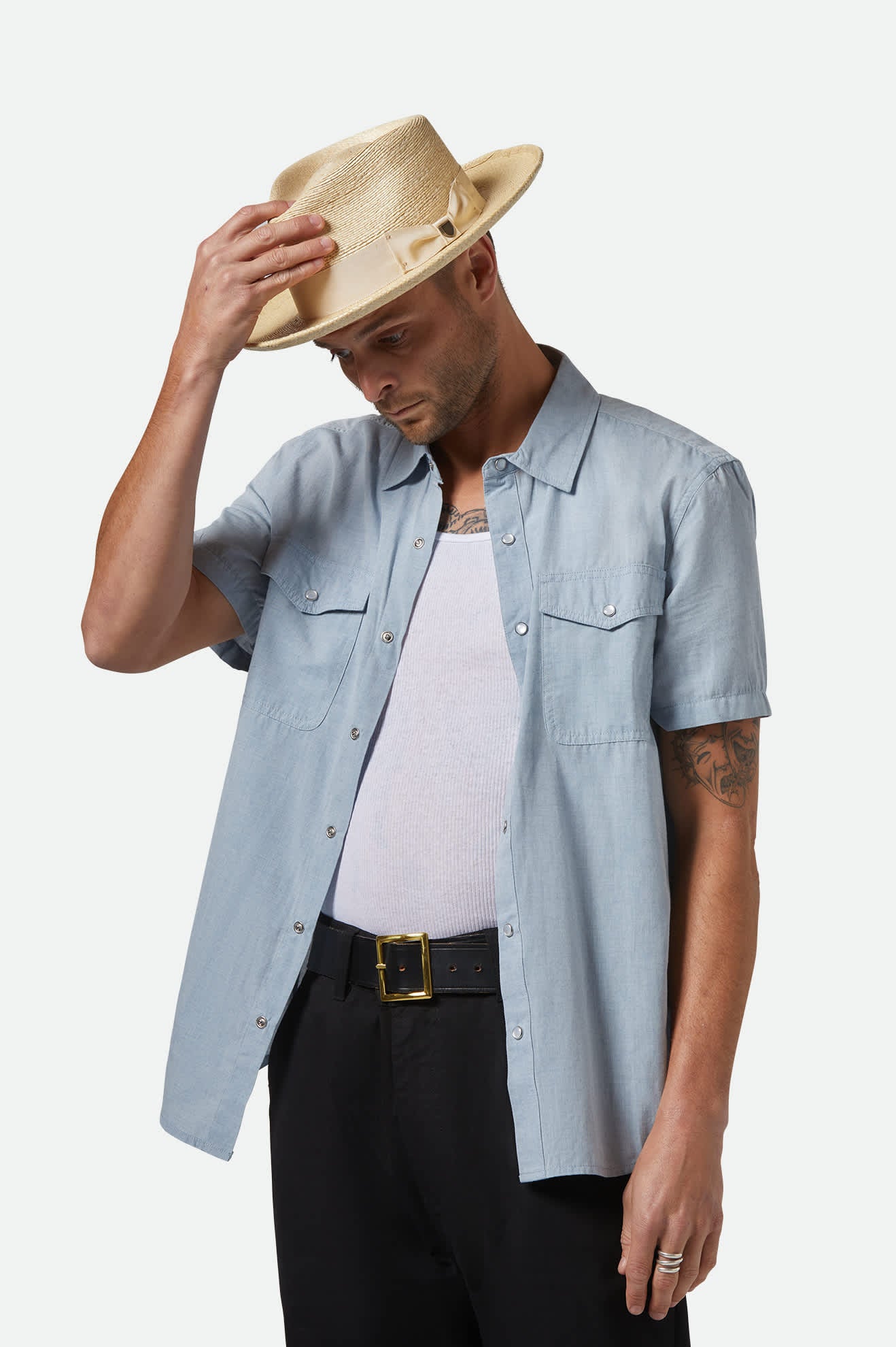 Swindle Straw Fedora - Natural/Natural