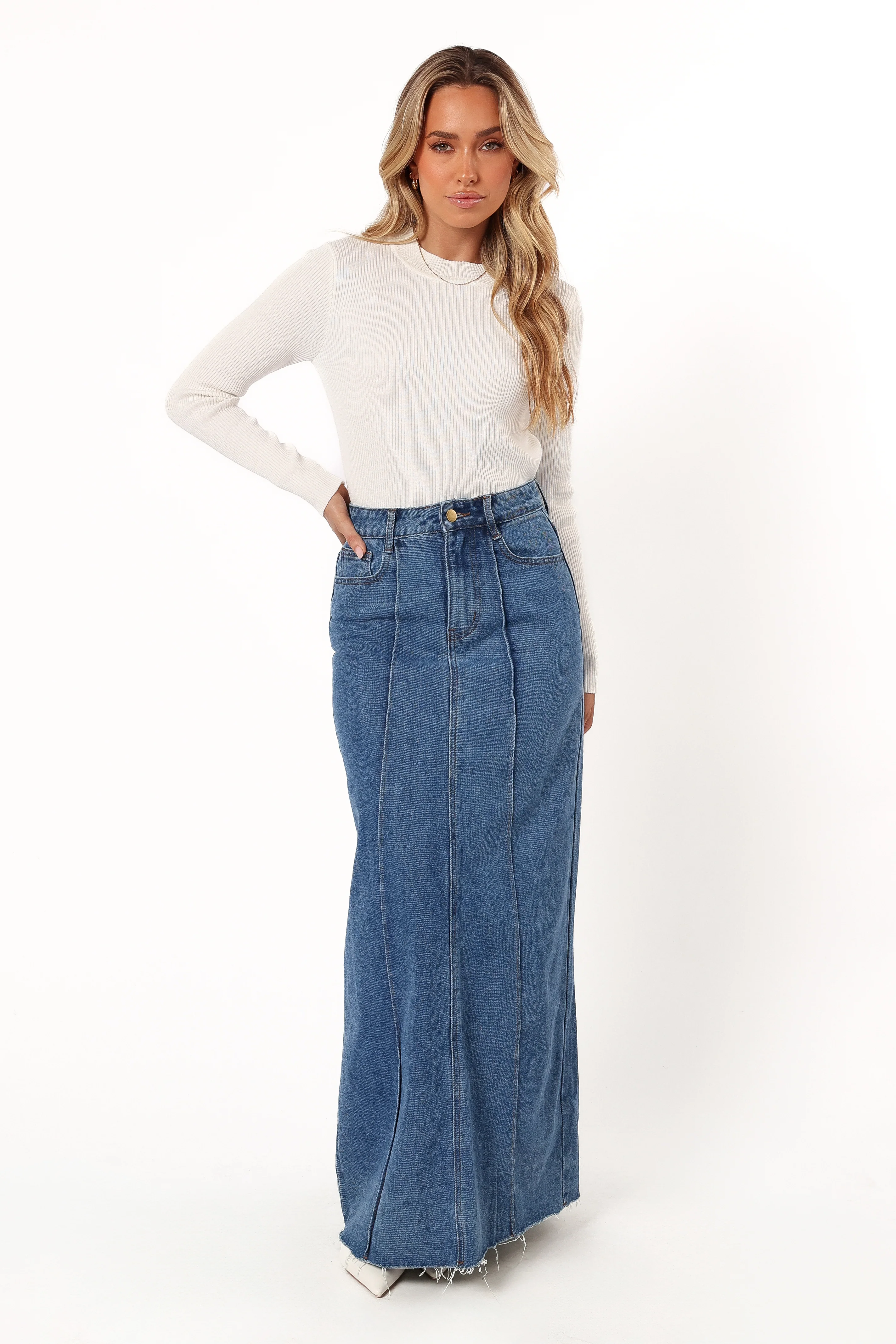 Tammy Ribbed Knit Top - White