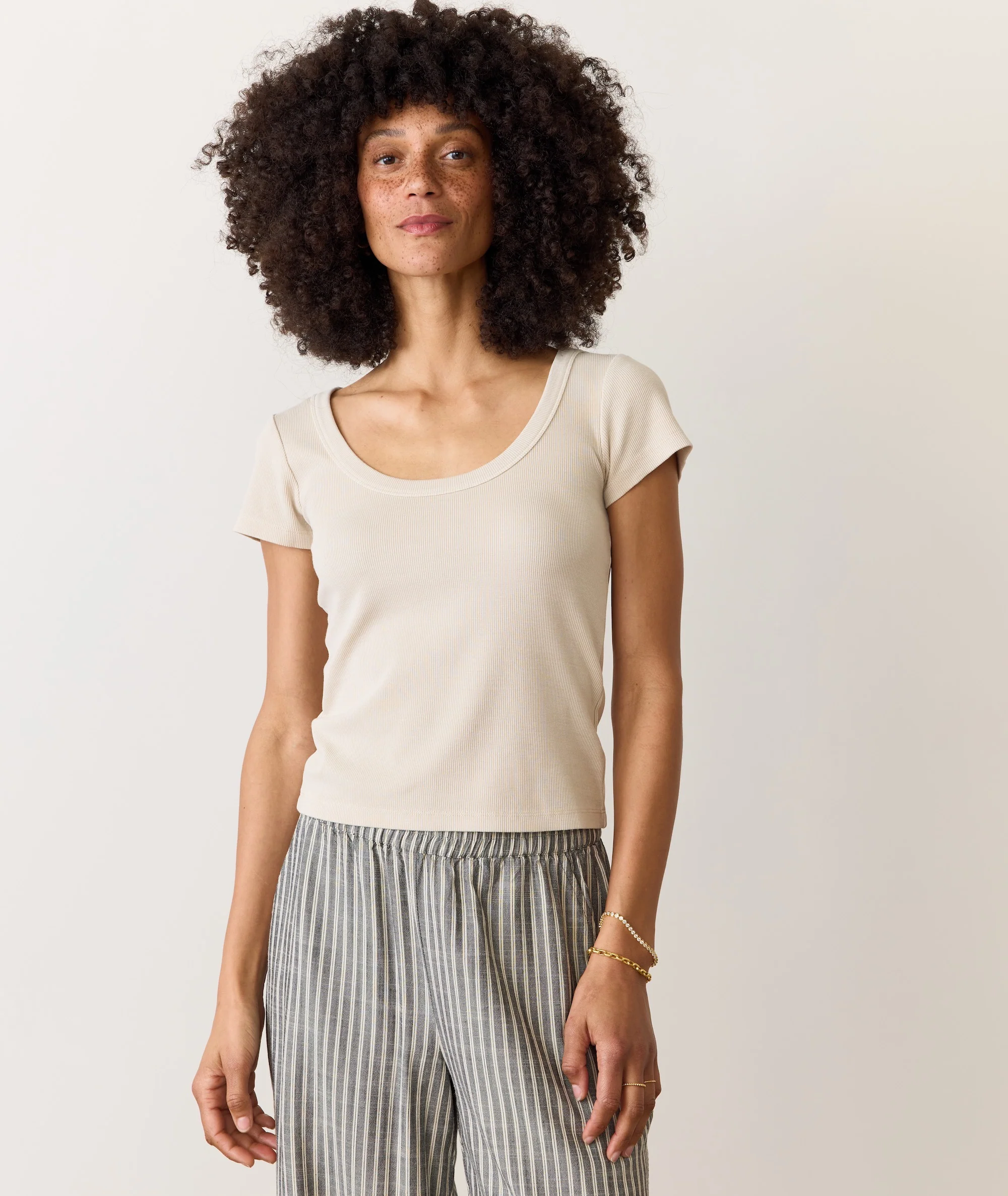 Lexi Rib Sun-In Scoop Tee