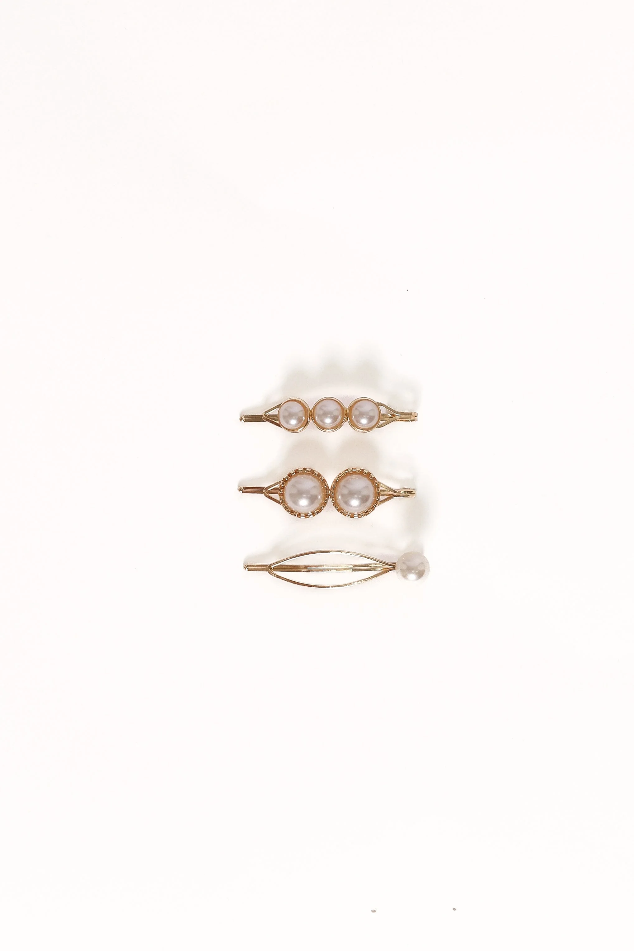 Henrietta Hair Clip Set - Gold/Pearl