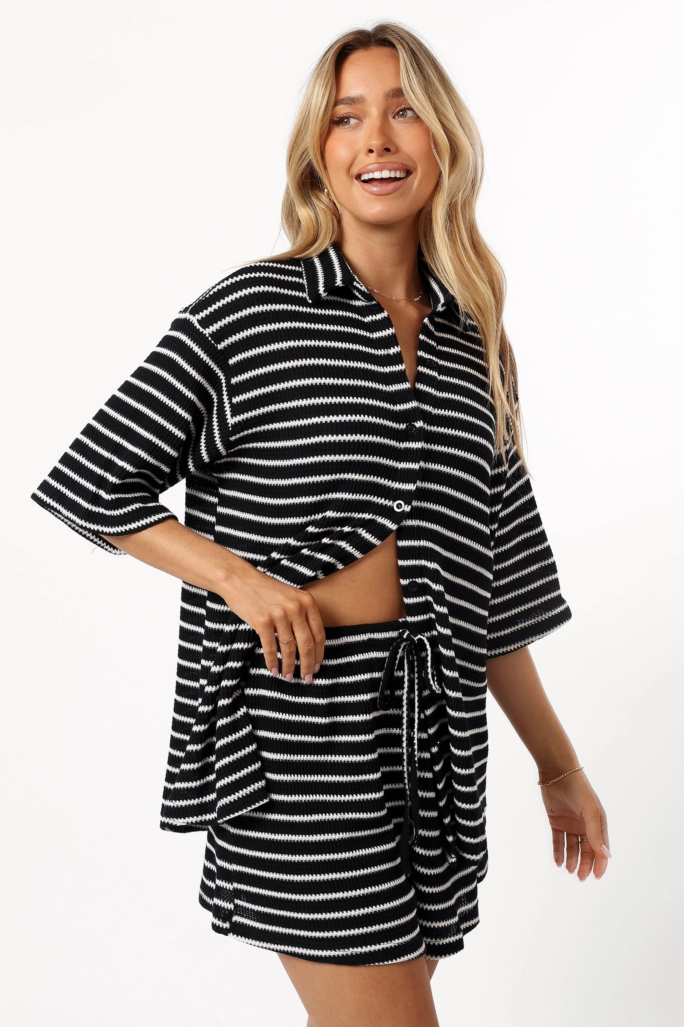 Linnea Short Set - Black White