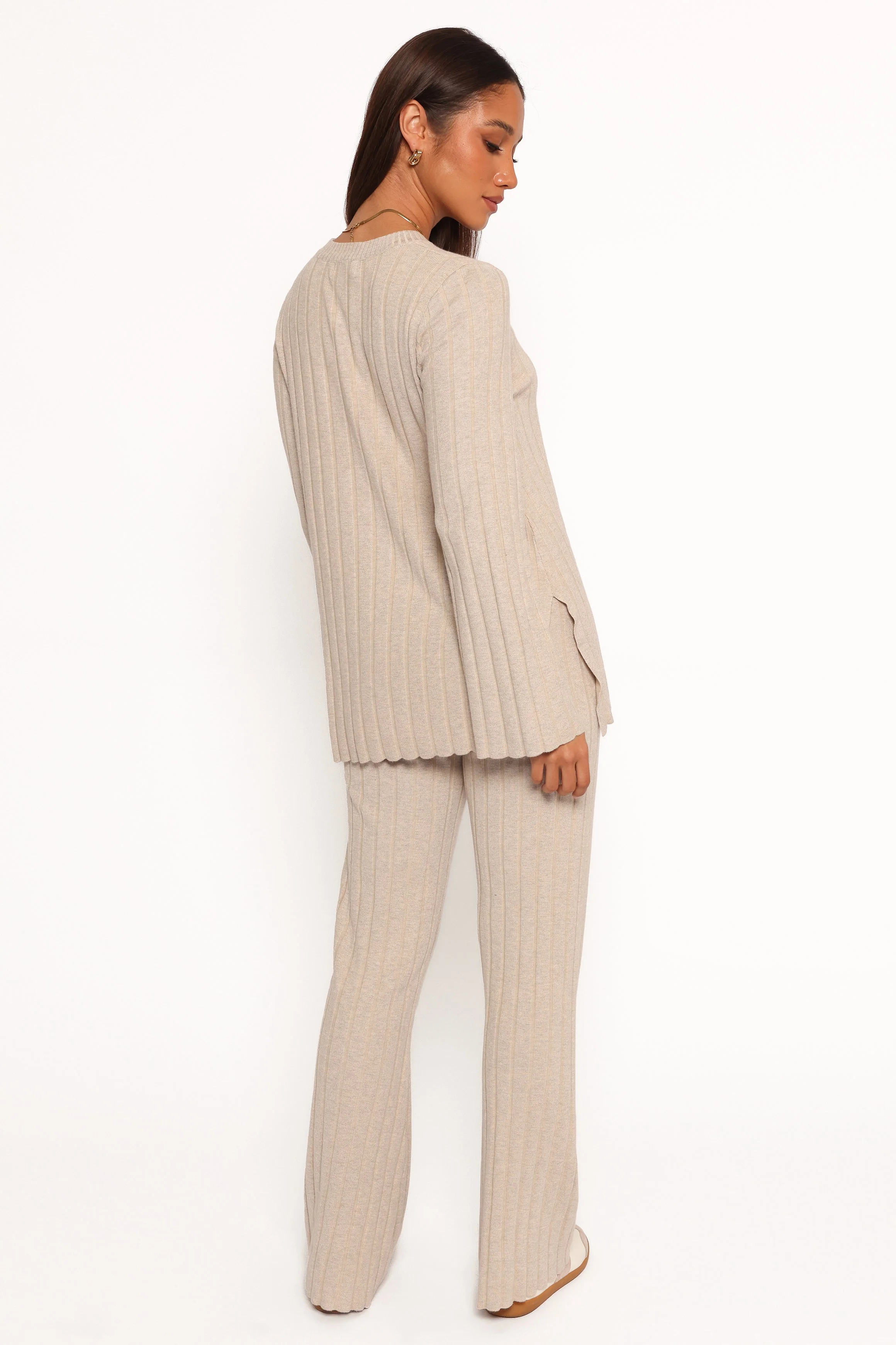 Silvie Long Sleeve Knitted Set - Oatmeal