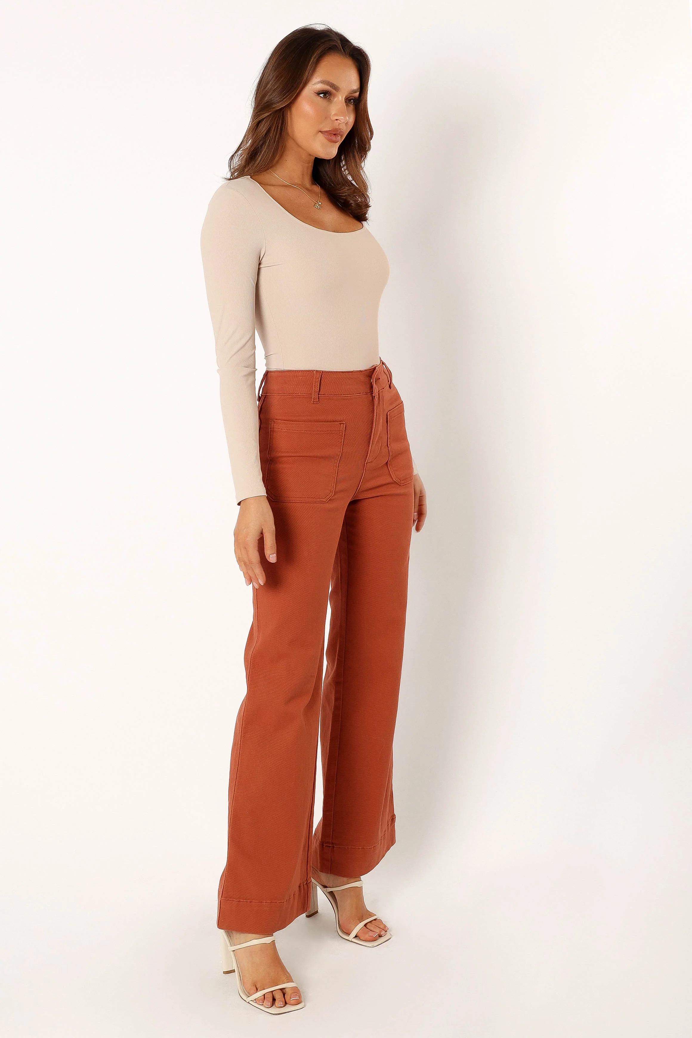 Nico Wide Leg Jean - Tan