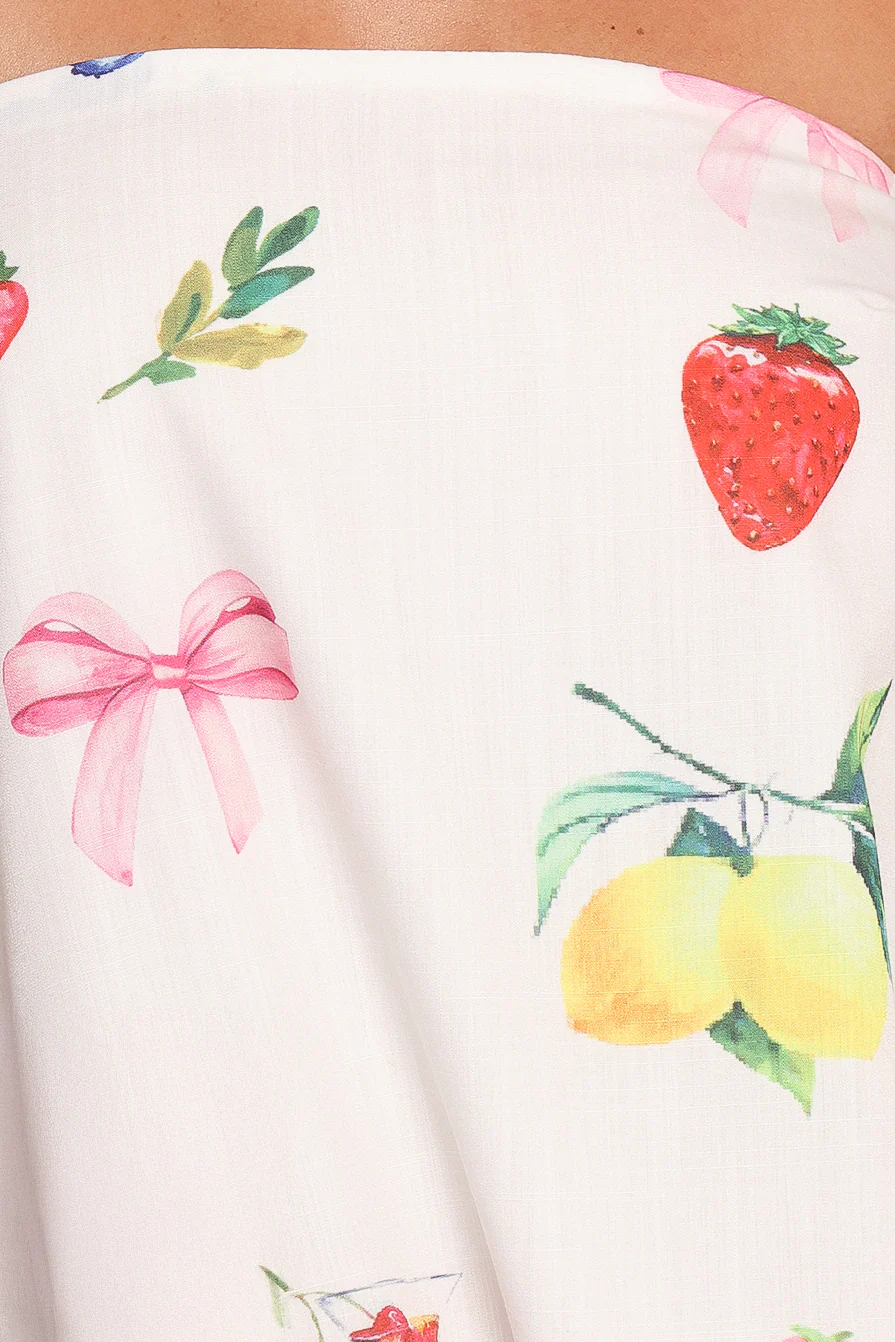 Soph Strapless Maxi Dress - Ciao Bow Print