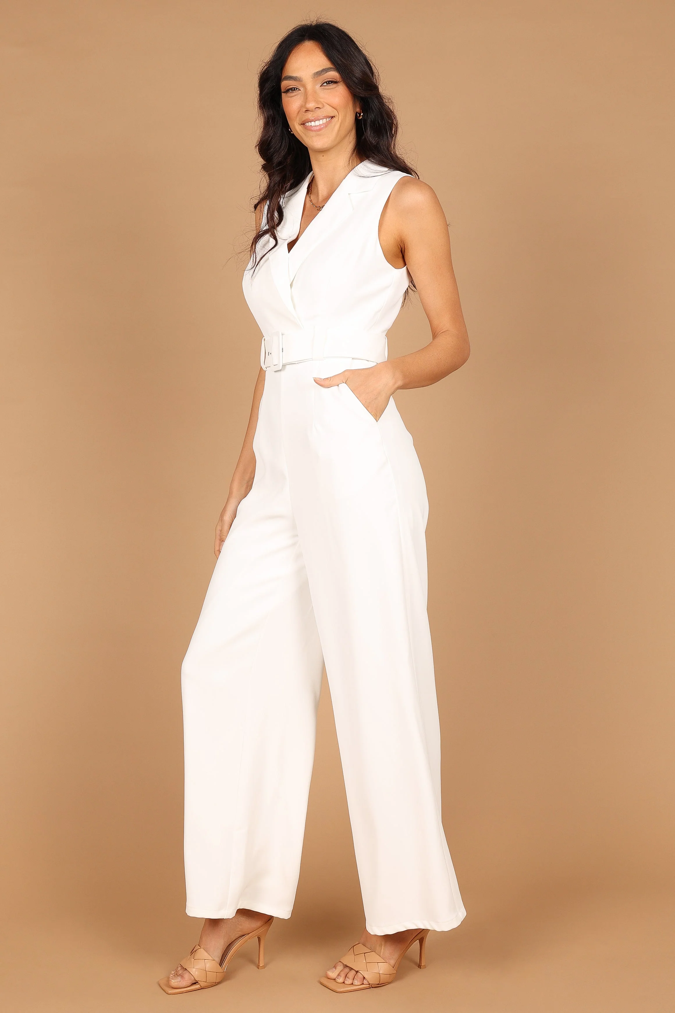 Sienna Belted Jumpsuit - White