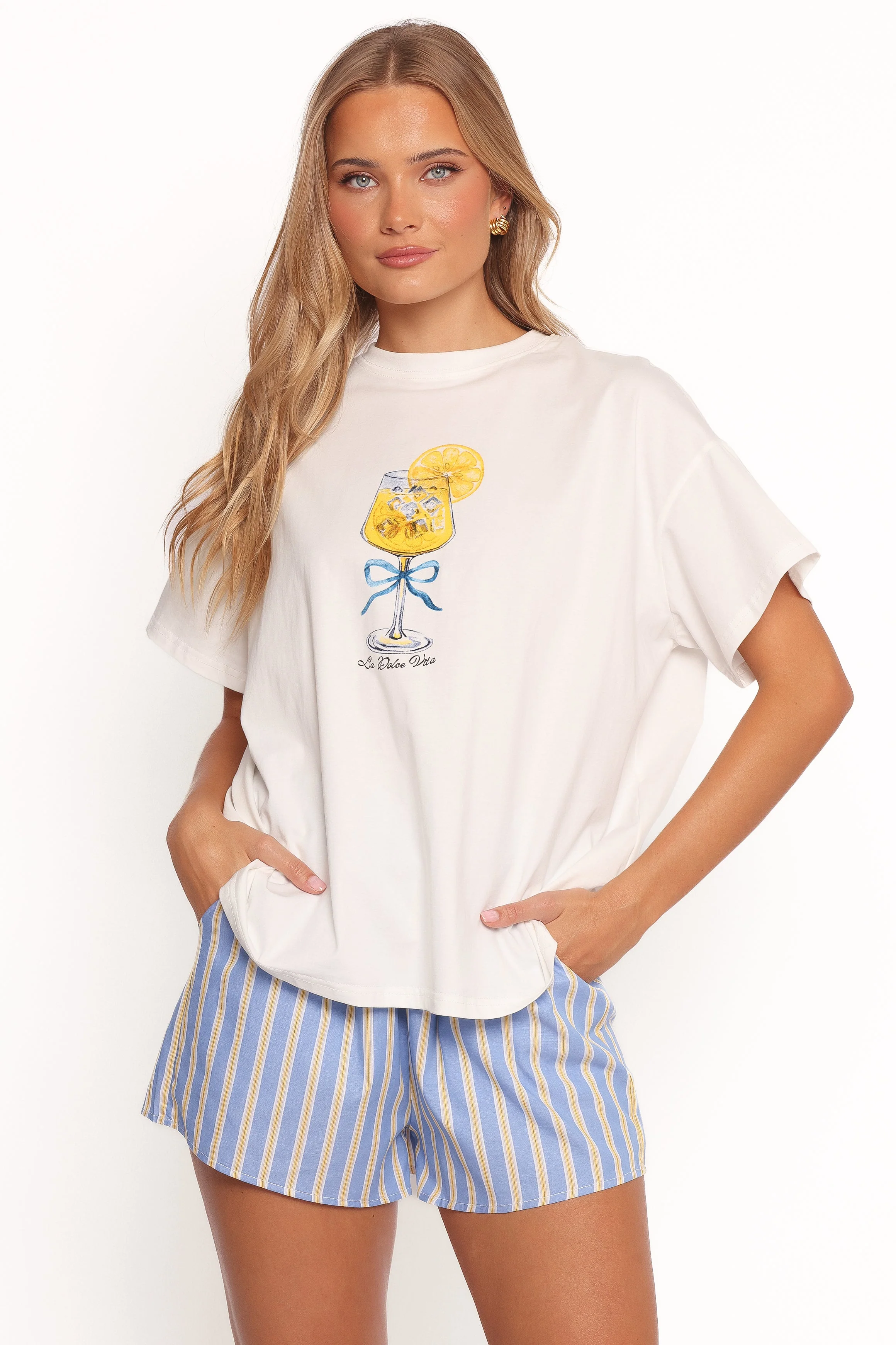 La Dolce Vita Short Set - White Blue